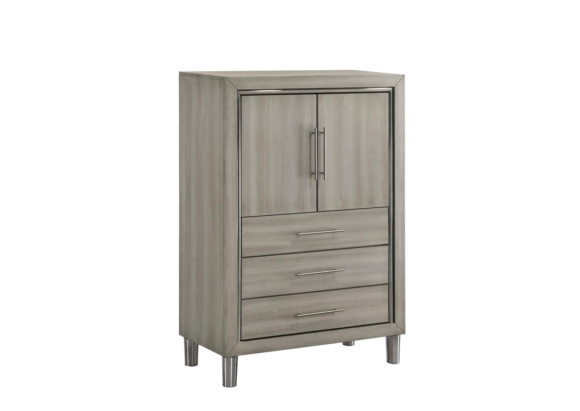 LENNOX DOOR CHEST WITH LED LIGHT - GRAY image 1