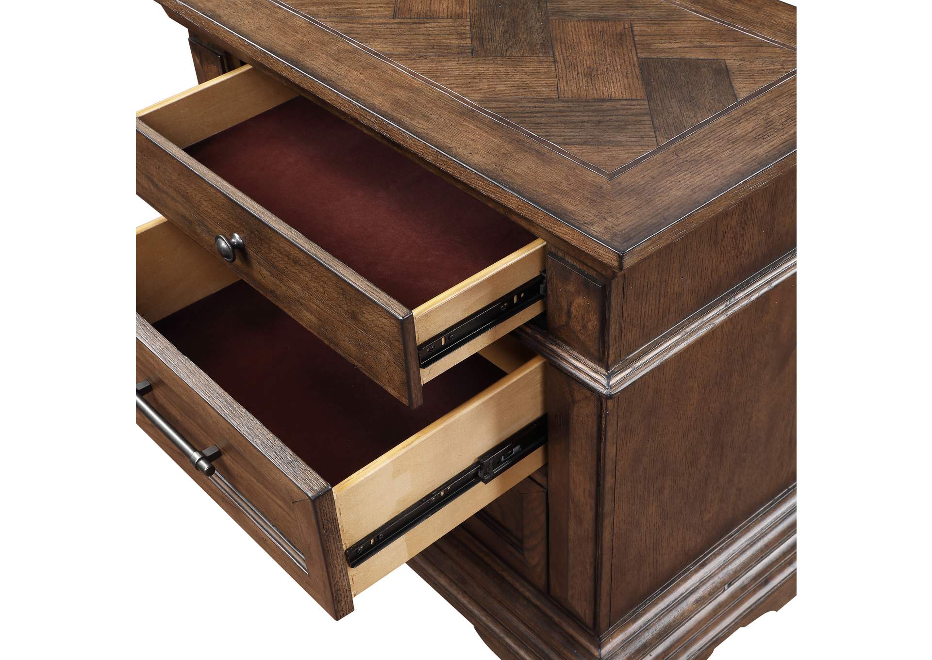 MAR VISTA CALIFORNIA KING 4 PIECE - BED, DRESSER, MIRROR, NIGHTSTAND - WALNUT