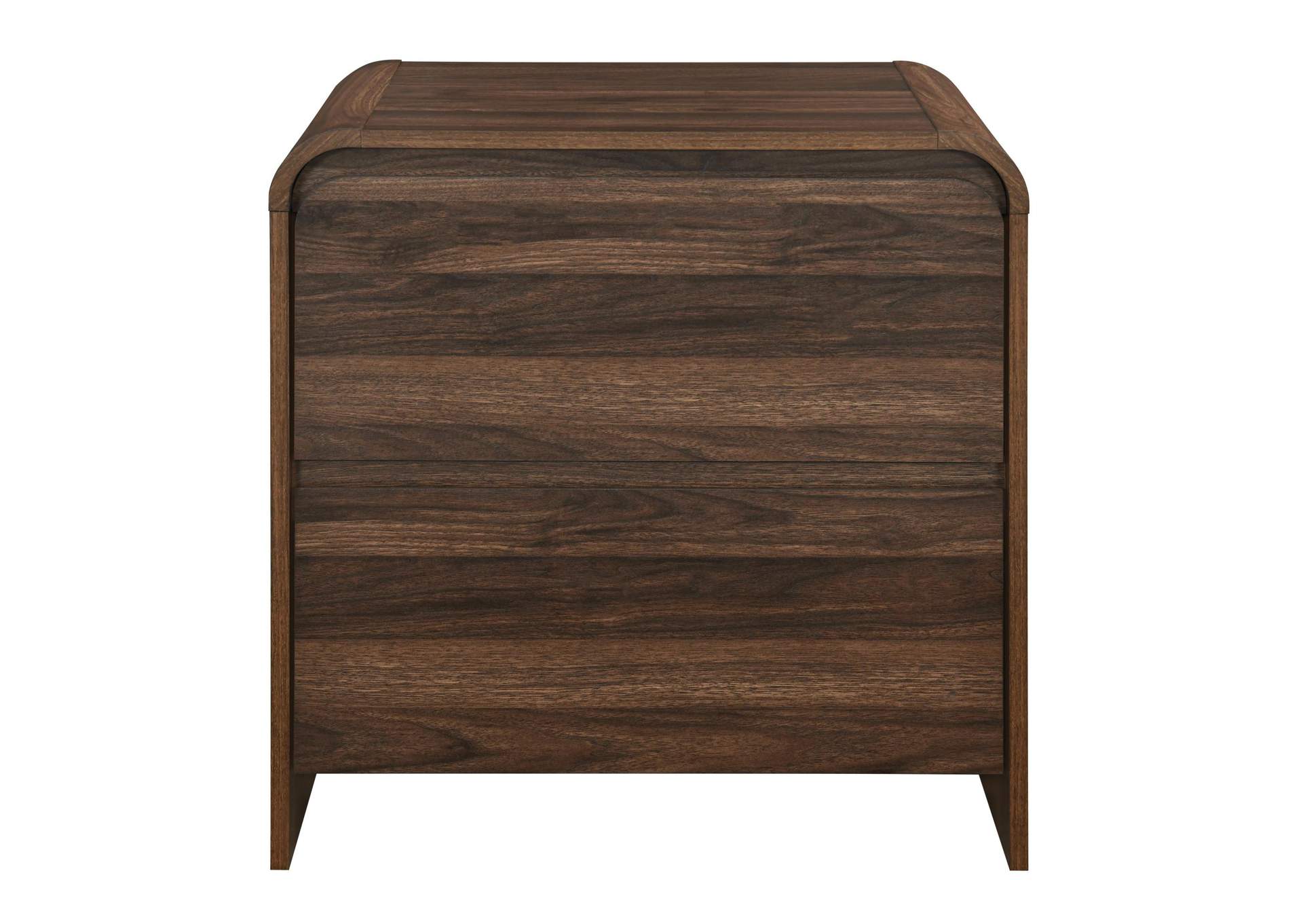 MARA TWO DRAWER END TABLE - BEDSIDE TABLE - WALNUT image 3