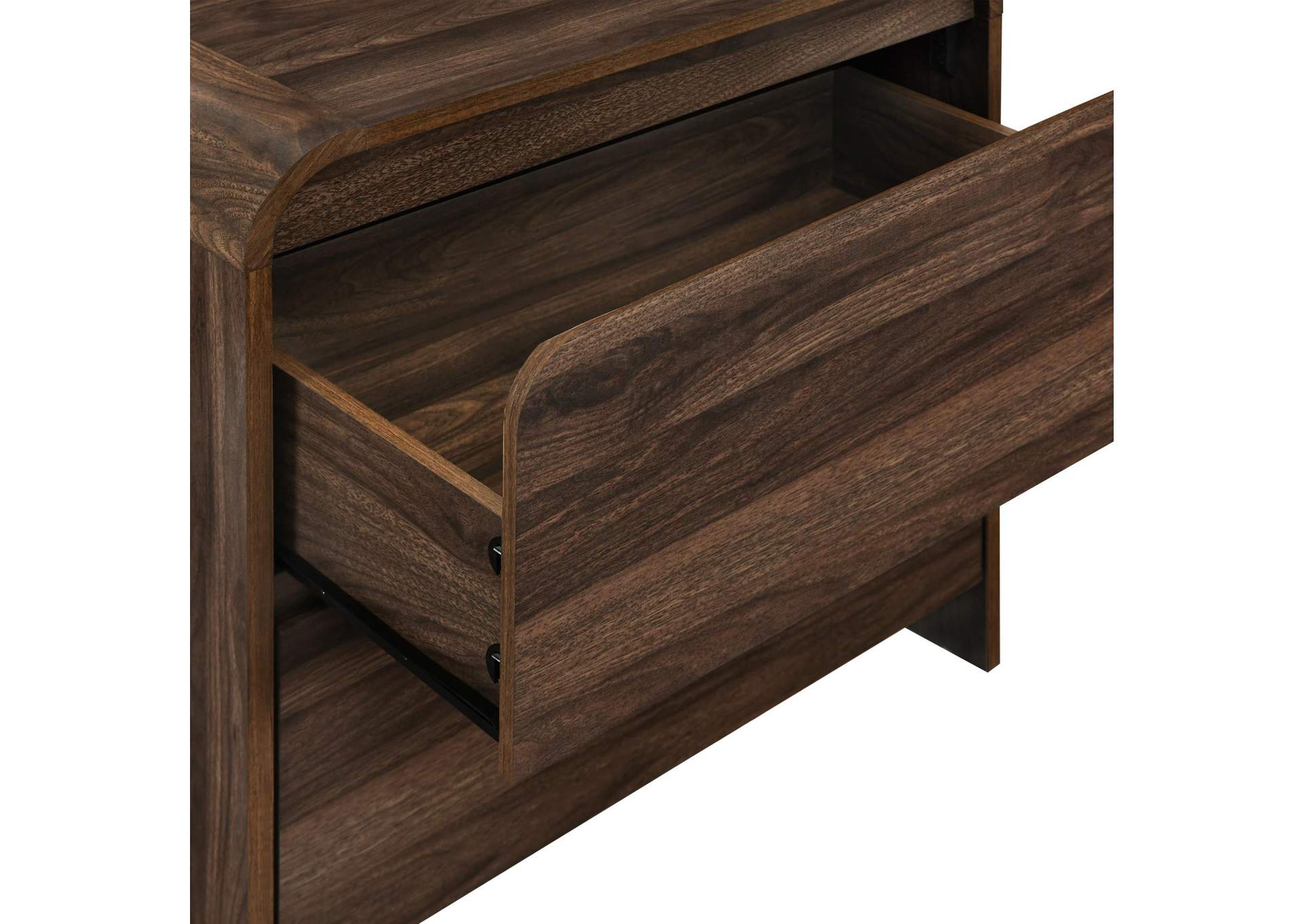 MARA TWO DRAWER END TABLE - BEDSIDE TABLE - WALNUT image 6