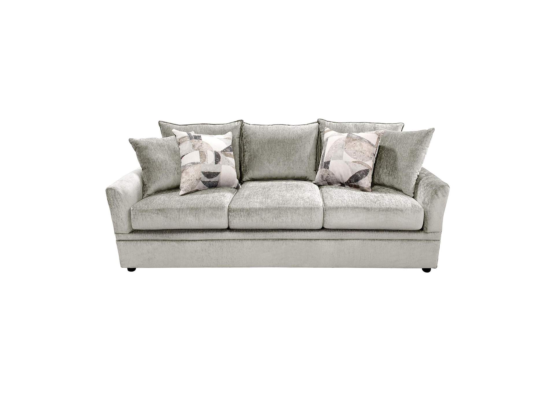 SYLVIE SOFA WITH 4 ACCENT PILLOWS - LUSH - SILVER - GRAY image 3