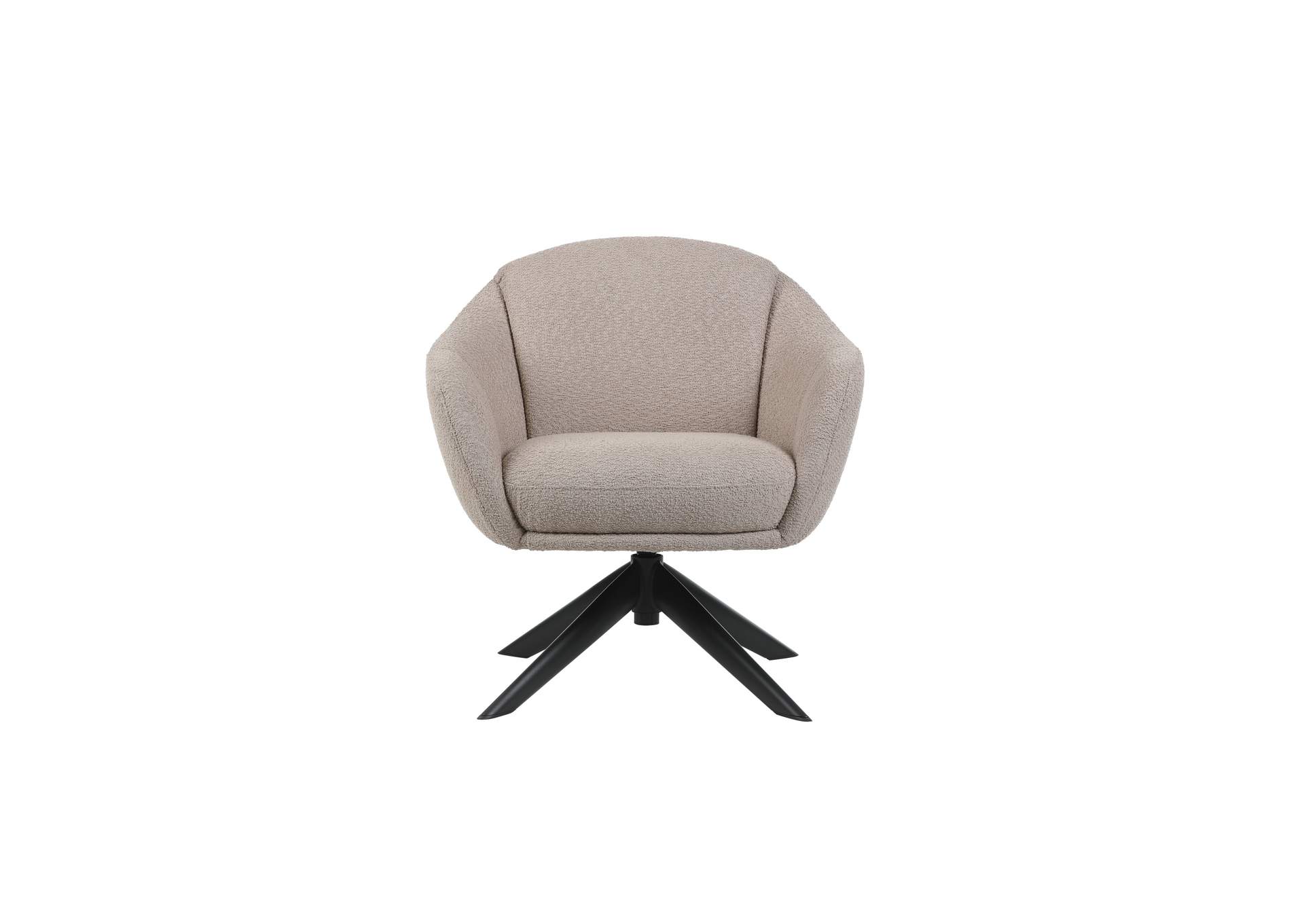 FLEMING TAUPE BOUCLE SWIVEL LOUNGE CHAIR image 3