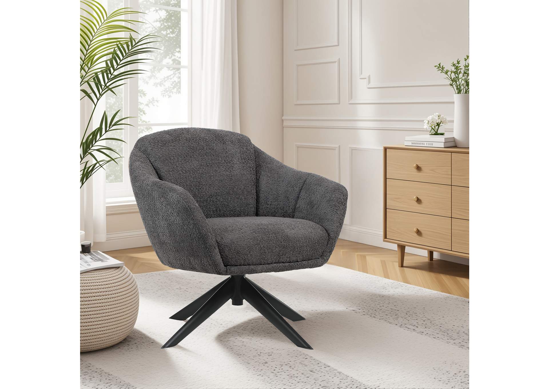 FLEMING BOUCLE SWIVEL LOUNGE CHAIR - 1 PER CARTON - GRAY image 10