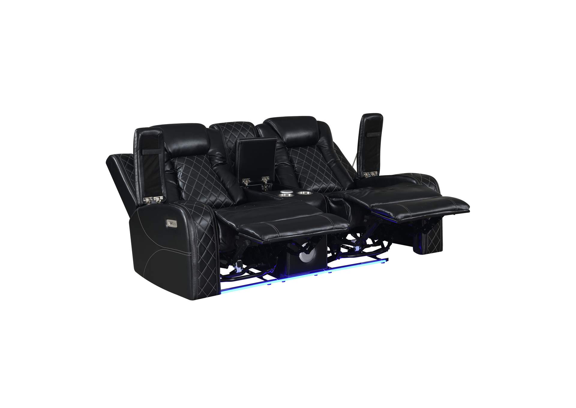 Orion Right Arm Facing Console Loveseat With 1 Recliner - Black