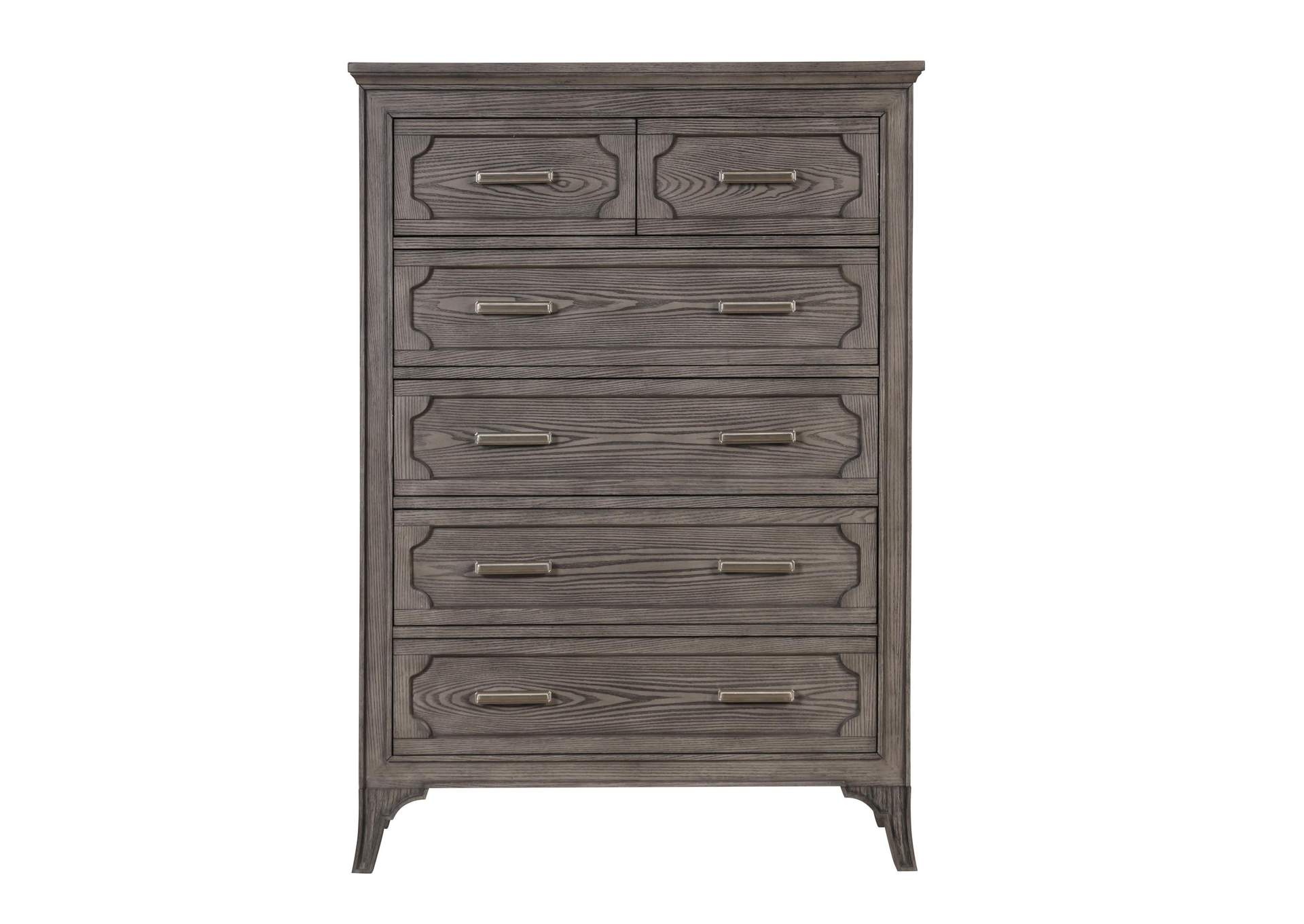 Lisbon 4 Piece Queen Set - Bed, Dresser, Mirror And Chest - Gray