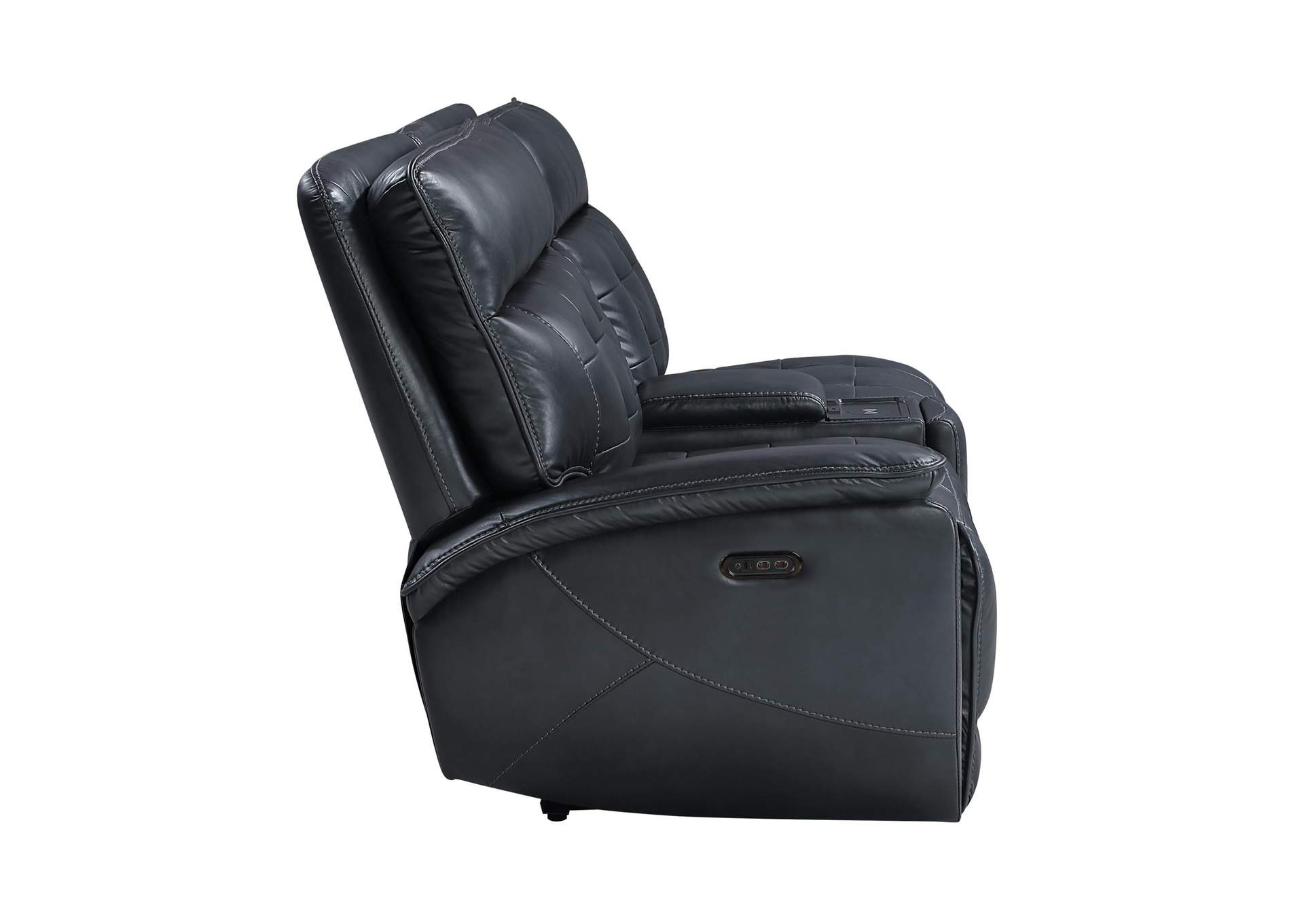 WARNER LEFT ARM FACING CONSOLE LOVESEAT WITH 2 POWER FOOT REST AND HEAD REST - BLACK image 6