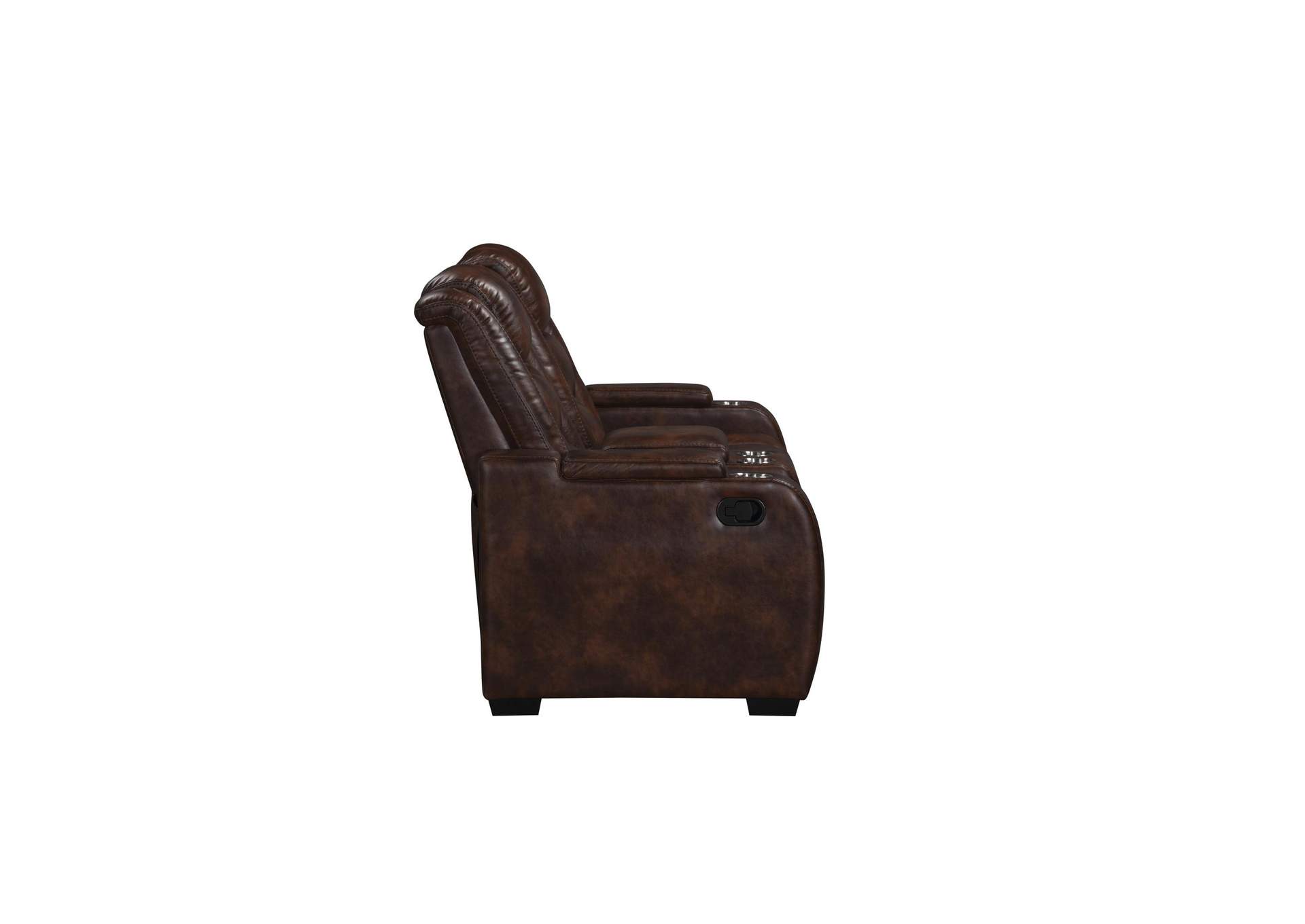 CHESTER RECLINING CONSOLE LOVESEAT - BROWN image 6