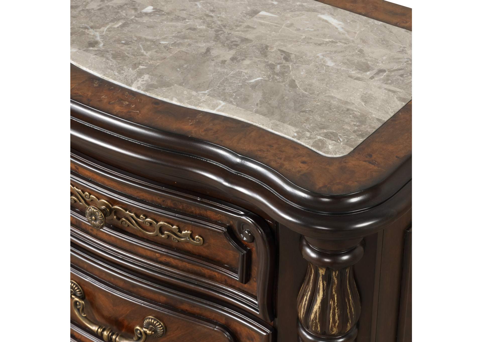 Bella Notte Nightstand - Mahogany Brown
