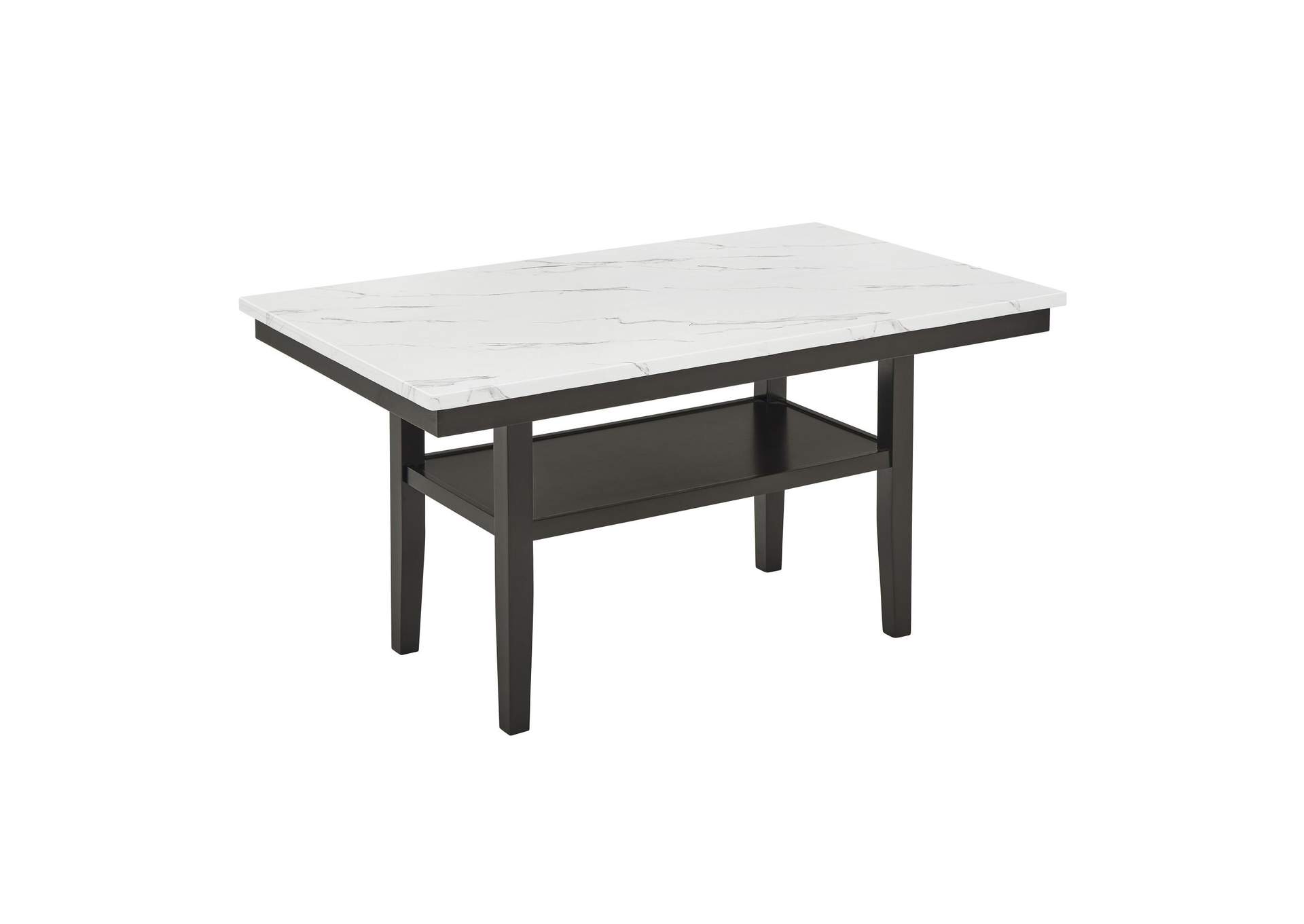CARISSA 60" RECTANGLE DINING TABLE WITH STORAGE SHELF image 1