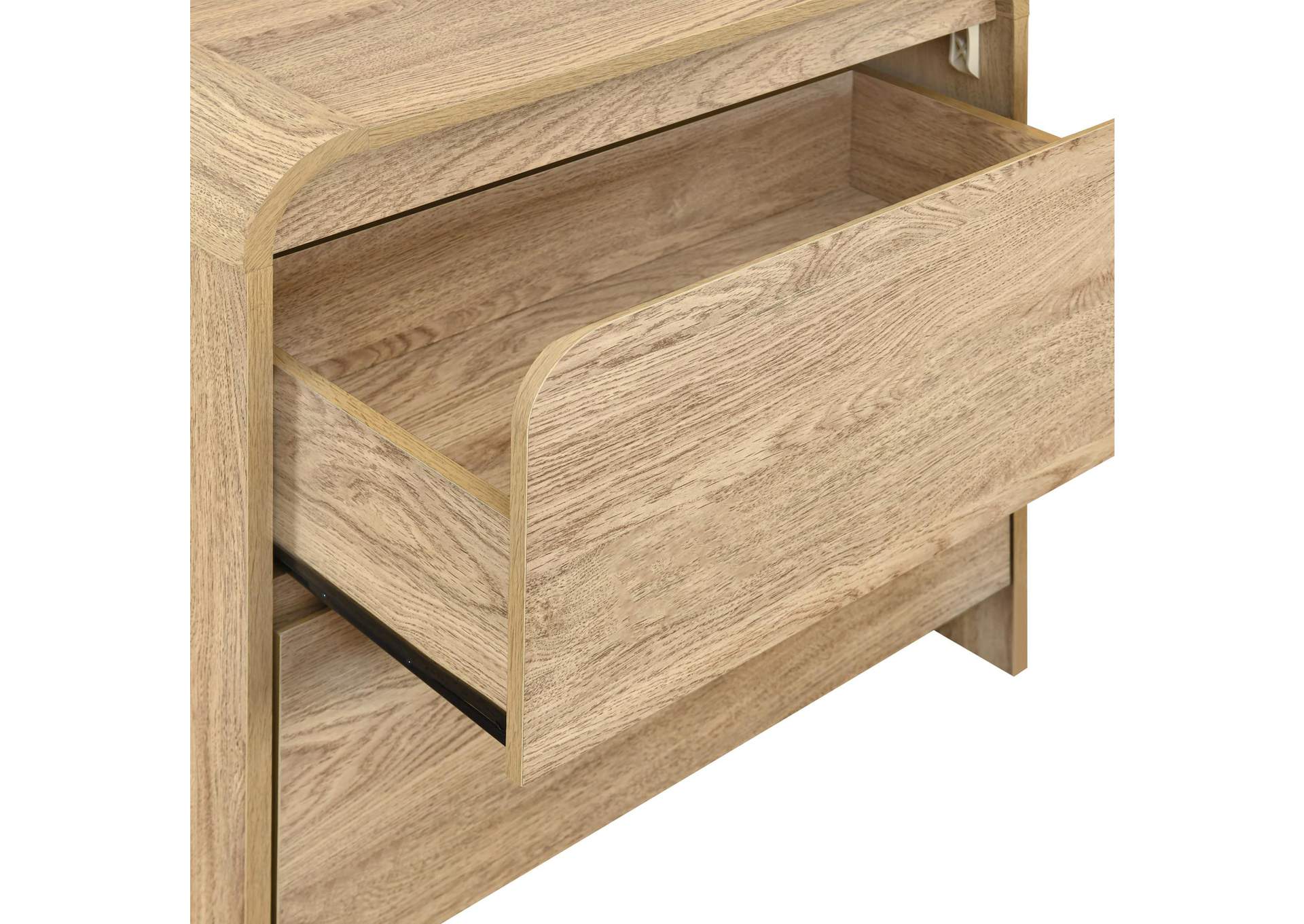 MARA TWO DRAWER END TABLE - BEDSIDE TABLE - NATURAL image 7