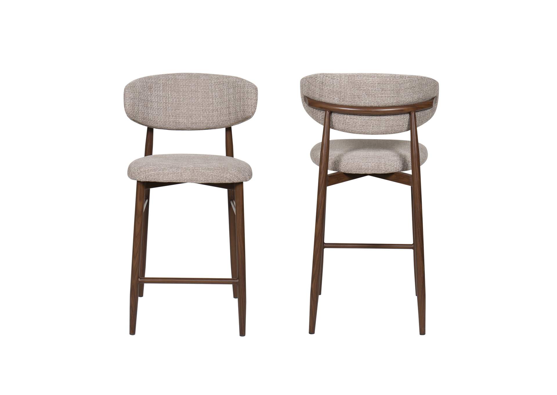 ROYCE COUNTER CHAIR WITH WALNUT METAL FRAME - TOAST - 2 PER CARTON image 7