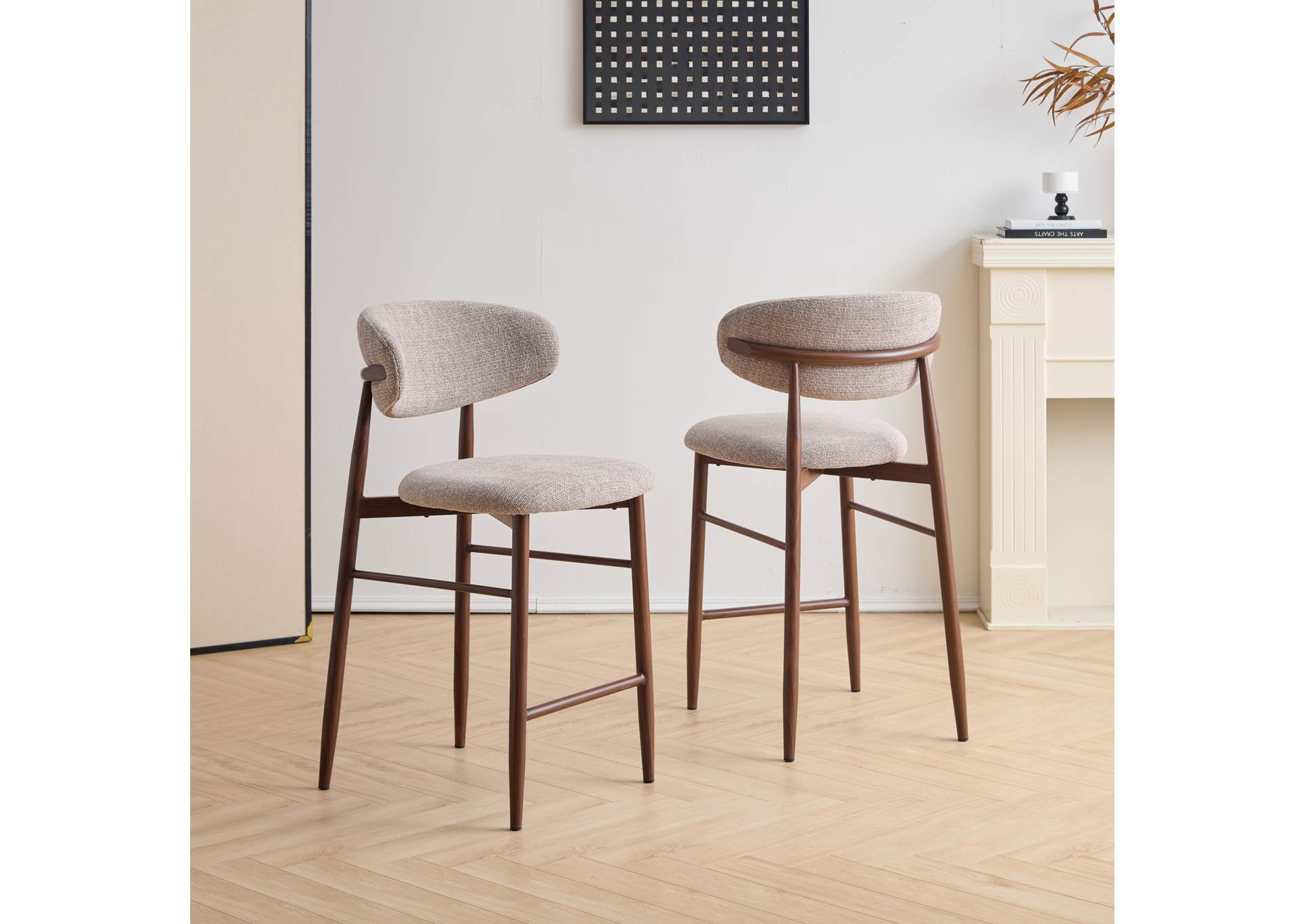 Royce Counter Chair With Walnut Metal Frame - Toast - 2 Per Carton image 8