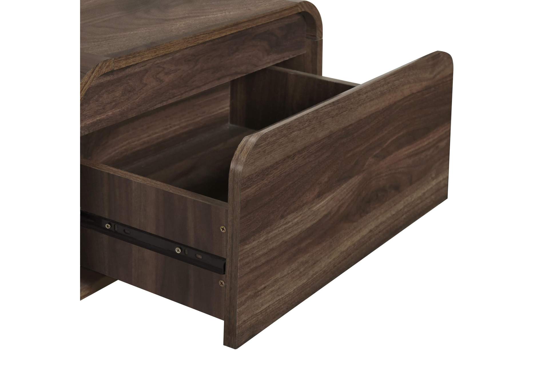 MARA ONE DRAWER END TABLE - BEDSIDE TABLE - WALNUT image 6
