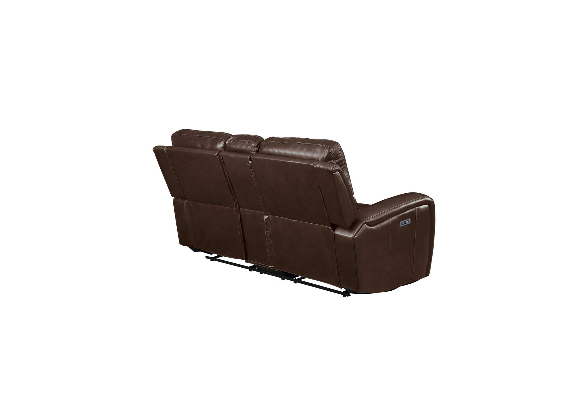 Linton Leather Power 1 - 2 Piece Set Sofa - Love Power Foot Rest - Brown