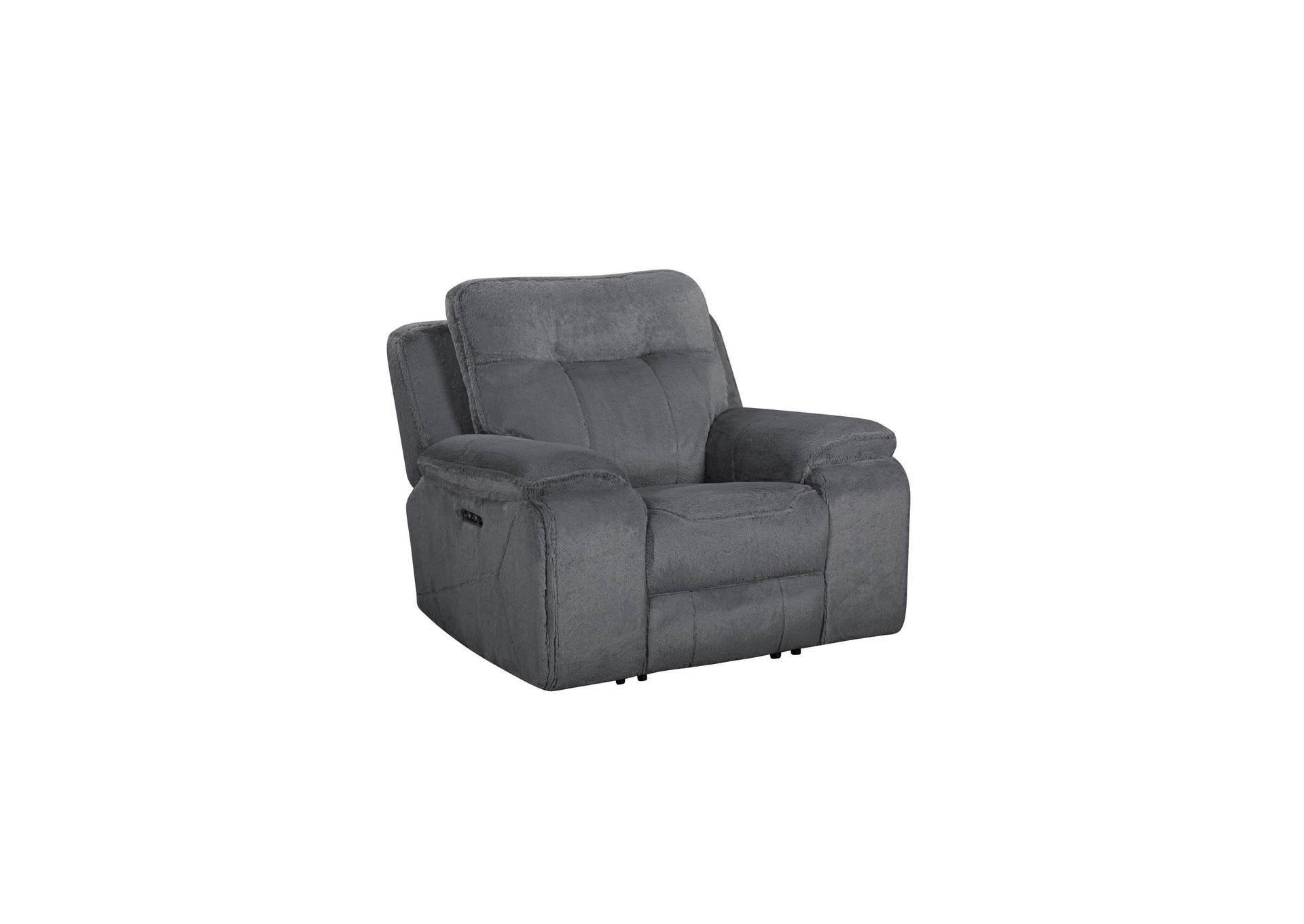 TEDDY RECLINER WITH POWER HEAD REST AND FOOT REST - GRAY image 1