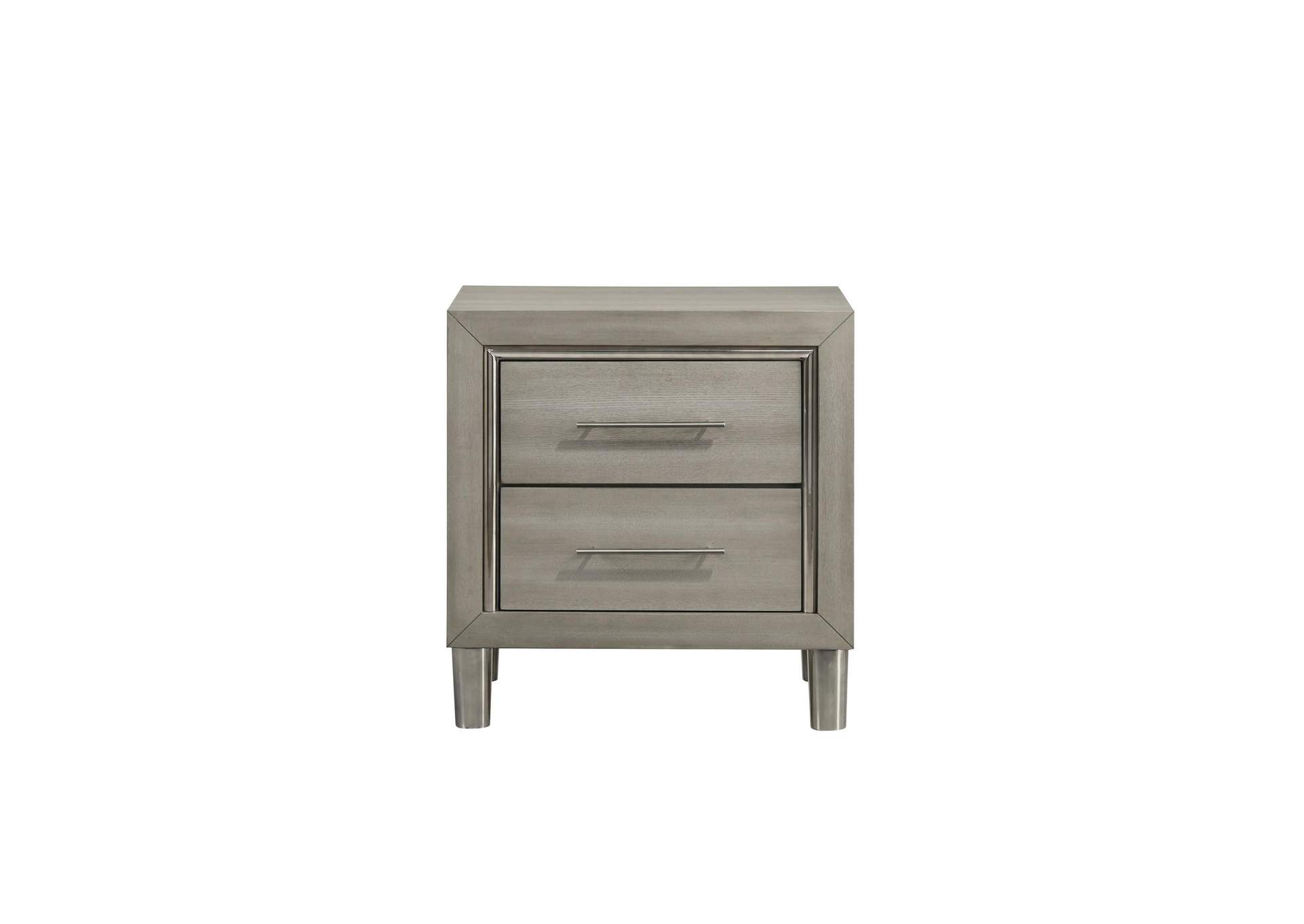 LENNOX 2 DRAWER NIGHTSTAND - GRAY image 3