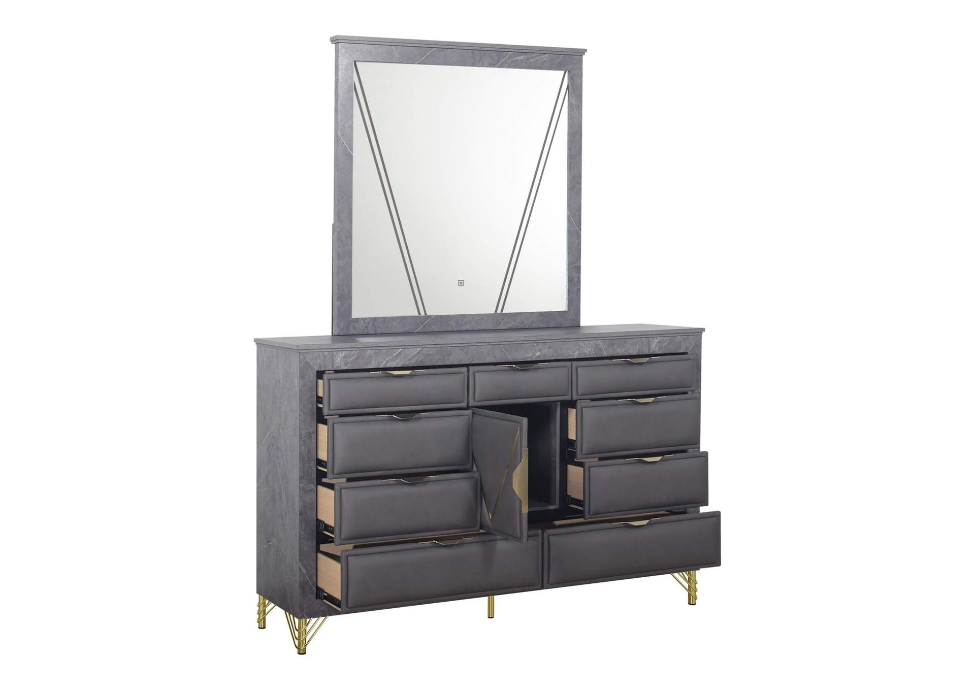 SYMMETRY LIGHTED MIRROR - CHARCOAL image 5