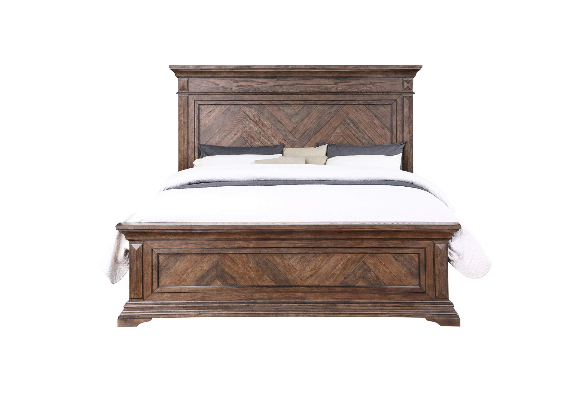 MAR VISTA CALIFORNIA KING 4 PIECE - BED, DRESSER, MIRROR, NIGHTSTAND - WALNUT