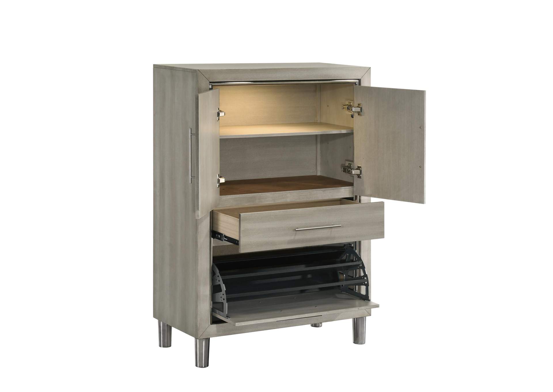LENNOX DOOR CHEST WITH LED LIGHT - GRAY image 4