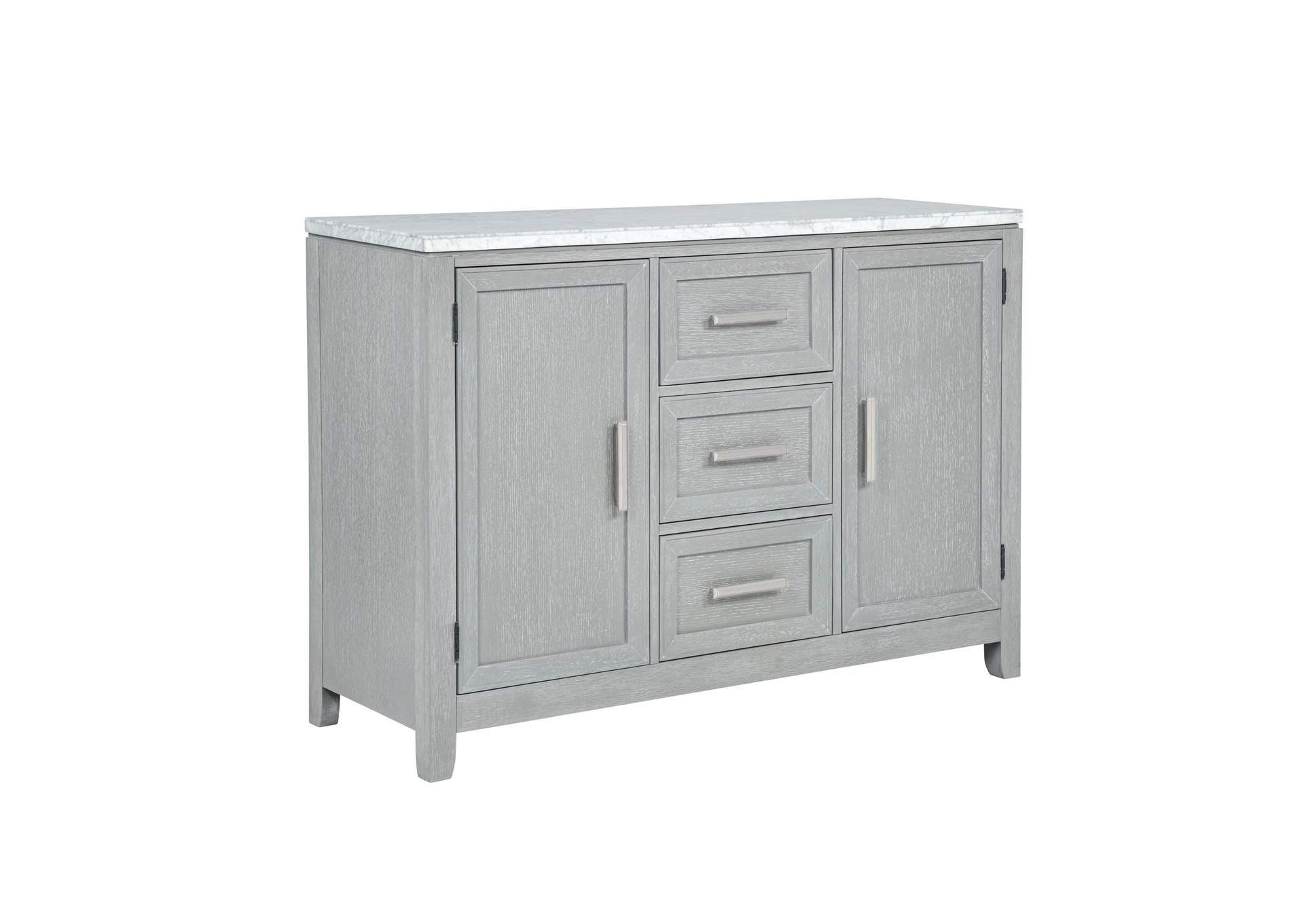 FIONA MARBLE TOP DINING BUFFET - SERVER - MIST GRAY image 1