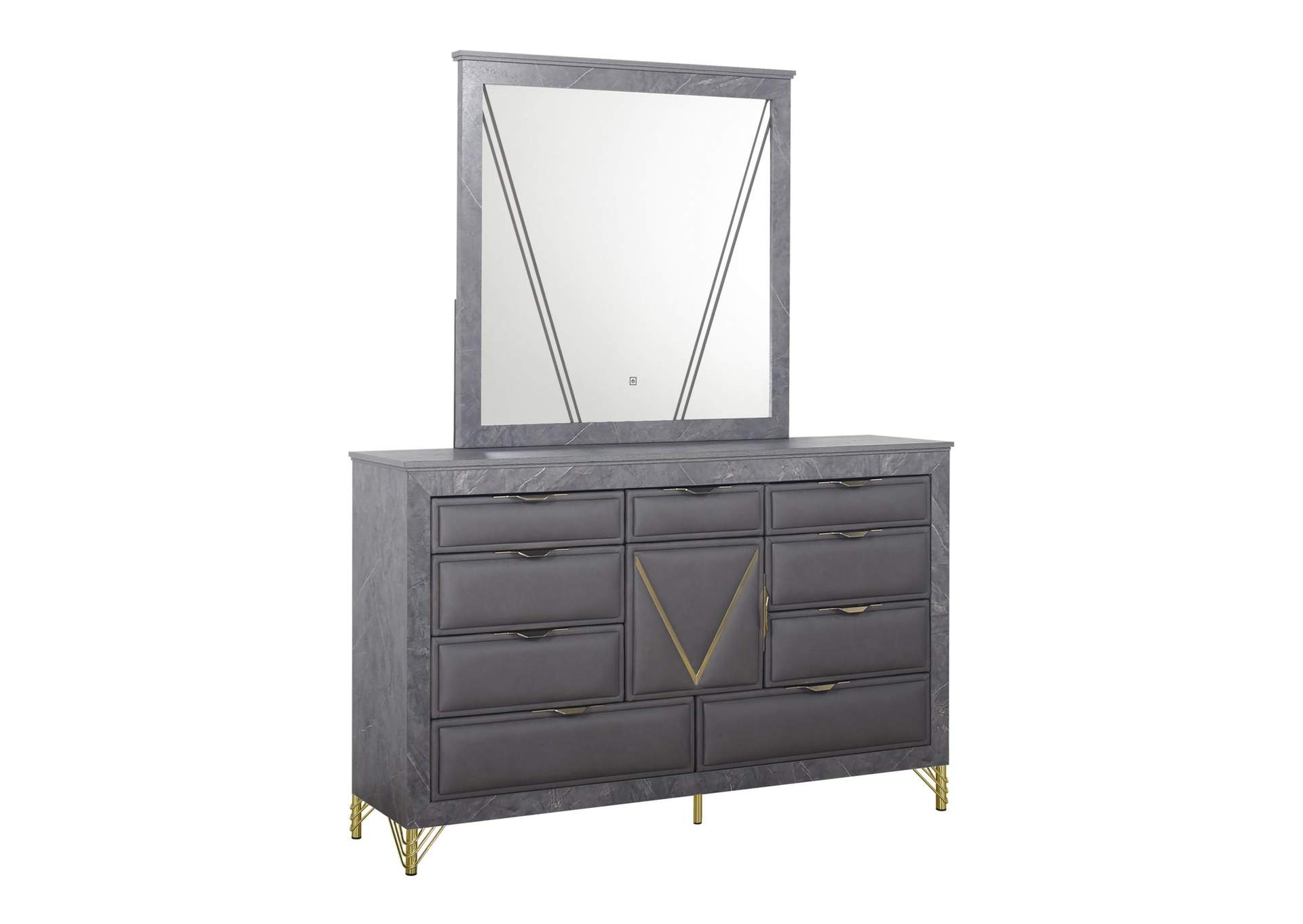 SYMMETRY LIGHTED MIRROR - CHARCOAL image 1