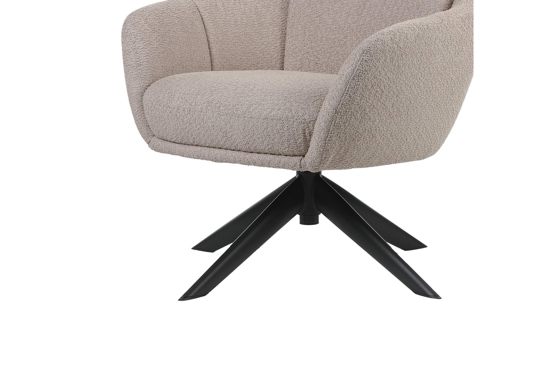 FLEMING TAUPE BOUCLE SWIVEL LOUNGE CHAIR image 9