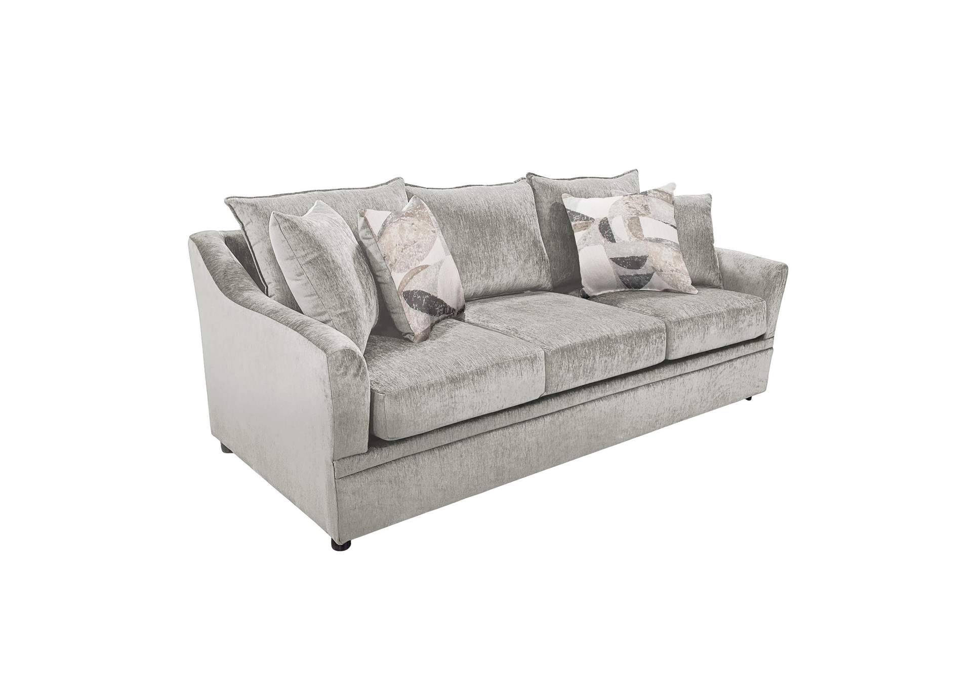 SYLVIE SOFA WITH 4 ACCENT PILLOWS - LUSH - SILVER - GRAY image 1