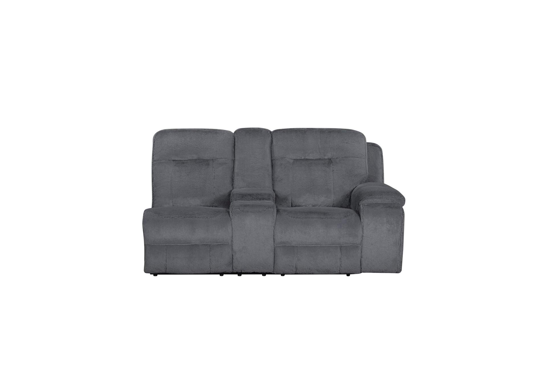 TEDDY RIGHT ARM FACING CONSOLE LOVESEAT WITH ONE POWER HEAD REST AND FOOT REST - GRAY image 3