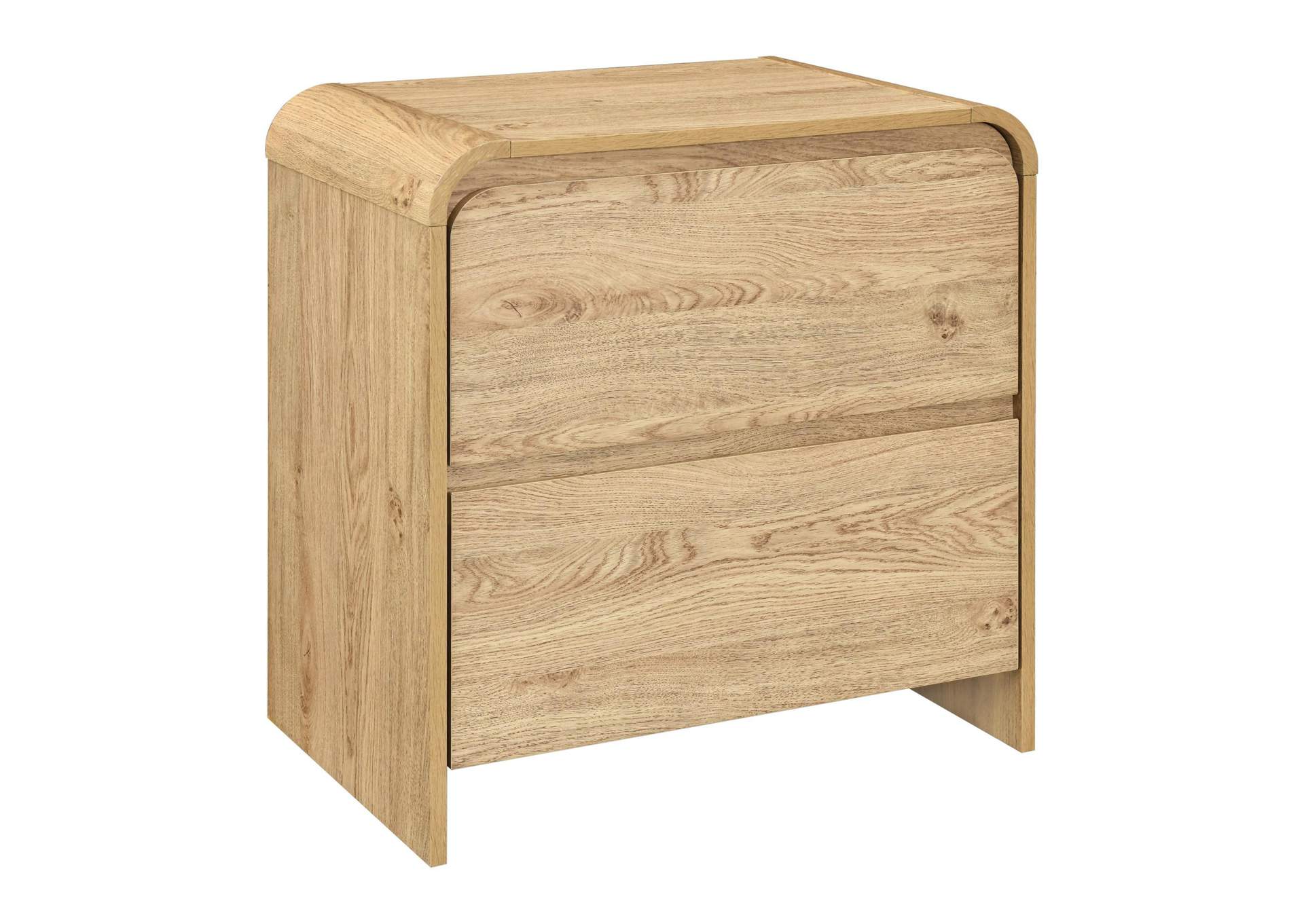 MARA TWO DRAWER END TABLE - BEDSIDE TABLE - NATURAL image 1