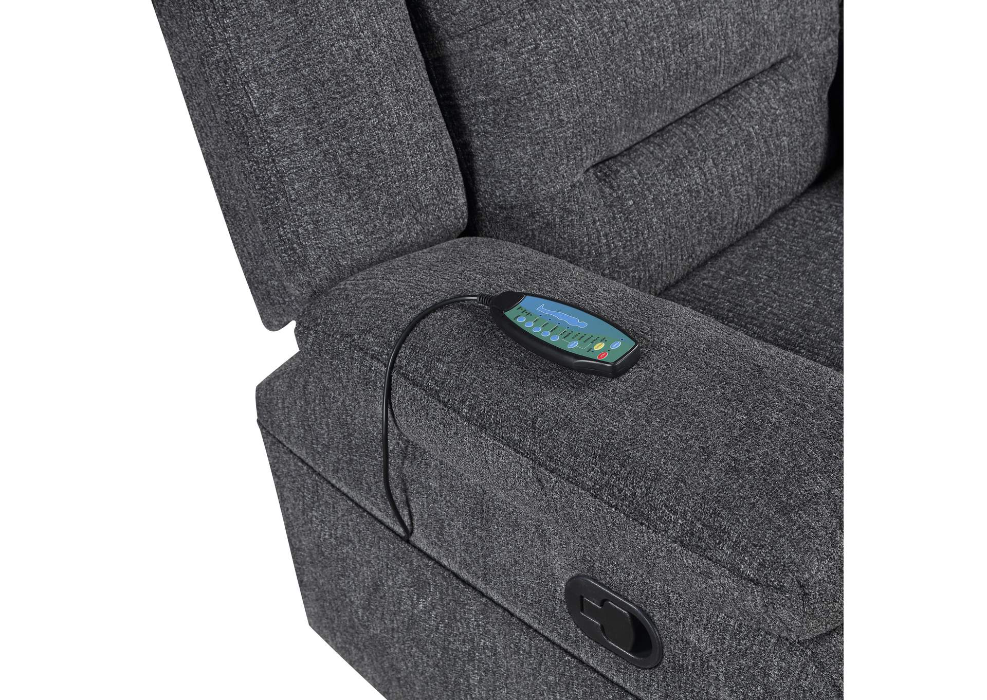 REDONDO GLIDER RECLINER WITH HEAT AND MASSAGE - DARK - GRAY image 8