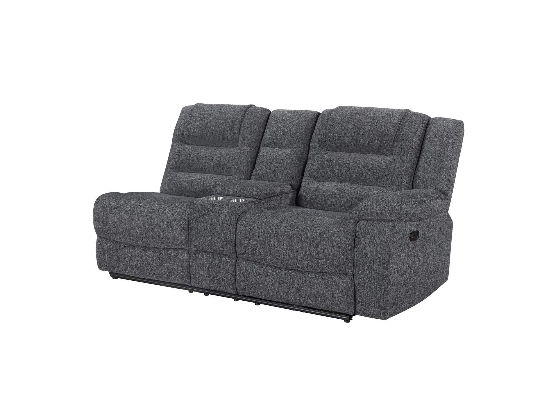 REDONDO RIGHT ARM FACING CONSOLE LOVESEAT WITH 1 RECLINER POWER FOOT REST - DARK - GRAY image 1