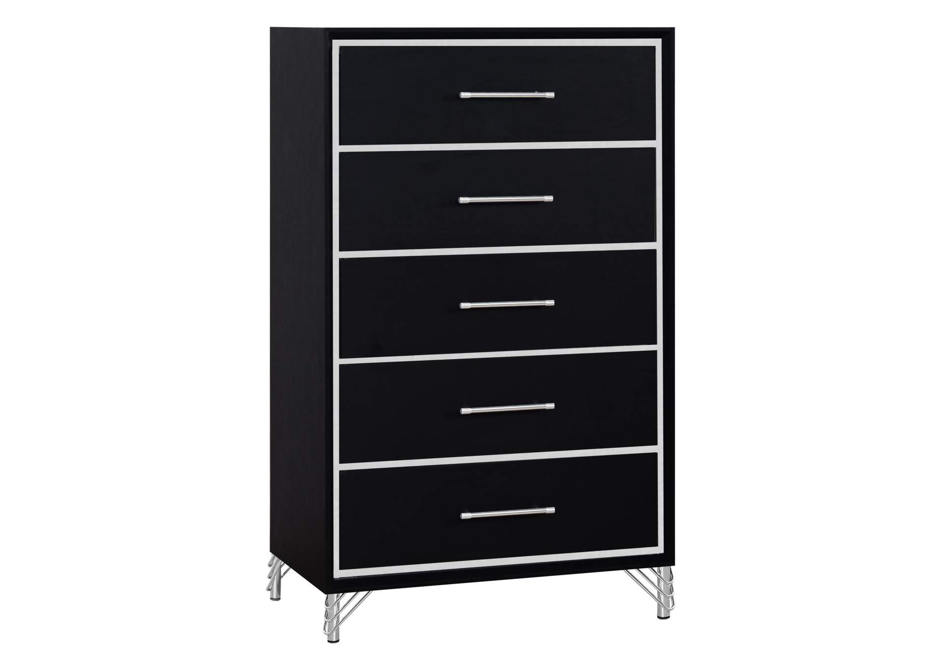 AVA 5 DRAWER CHEST - EBONY image 1