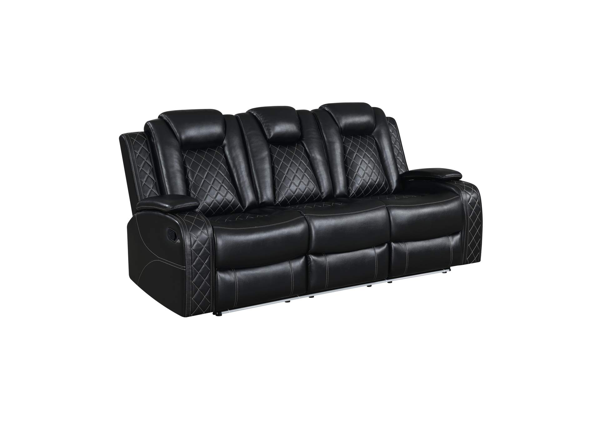 Orion Ii Sofa With Dual Recliner - Black