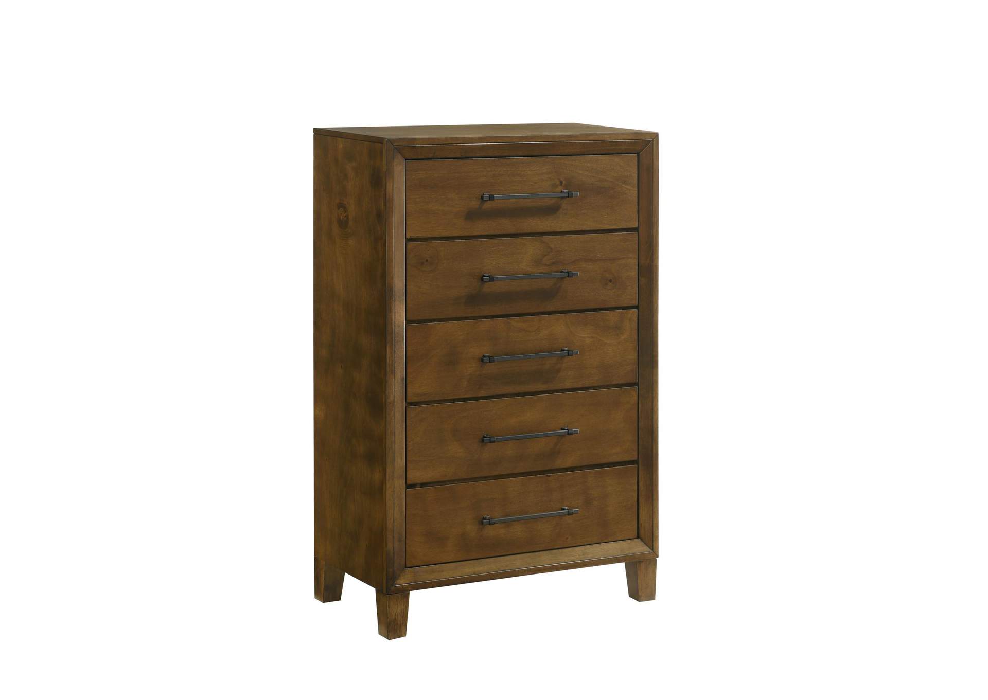 BALLARD 5 DRAWER CHEST - WALNUT image 1