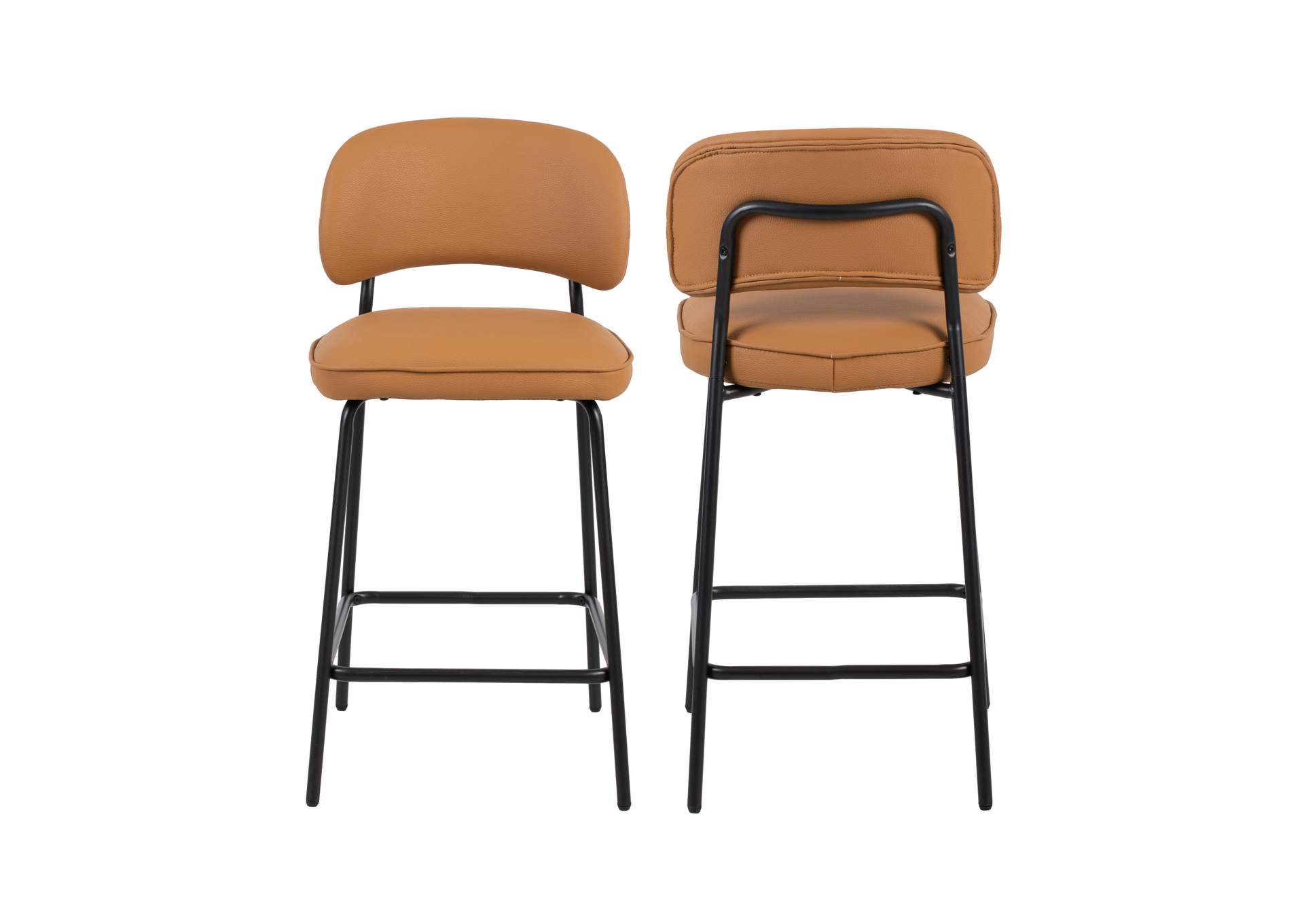 BLYTHE ORANGE VEGAN LEATHER COUNTER CHAIR - 2 PER CARTON