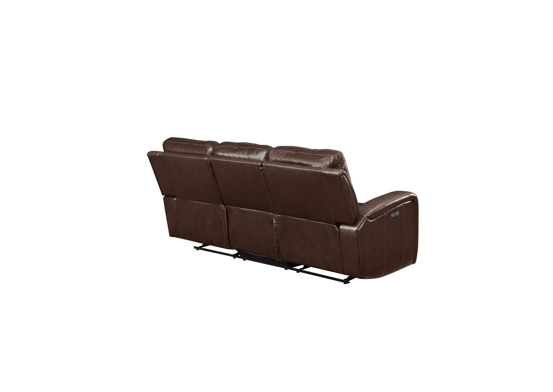 Linton Leather Power 1 - 2 Piece Set Sofa - Love Power Foot Rest - Brown