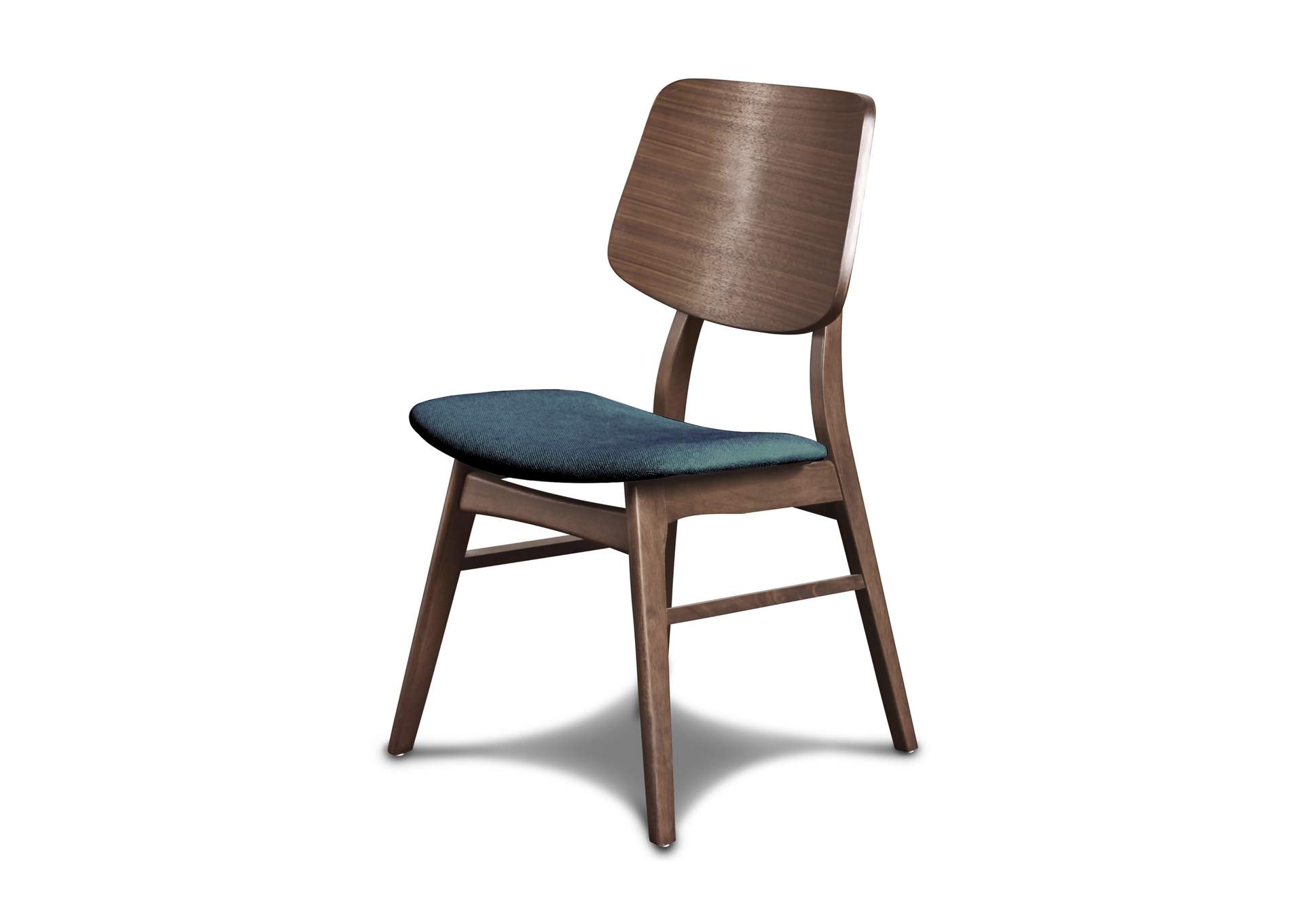OSCAR CHAIR WITH FOREST GREEN CUSHION - WALNUT