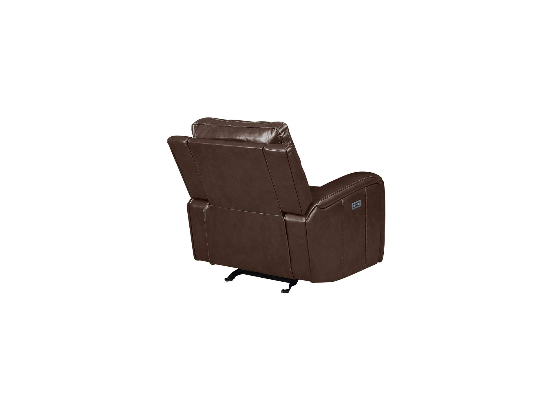 Linton Leather Glider Recliner With Power Foot Rest - Brown