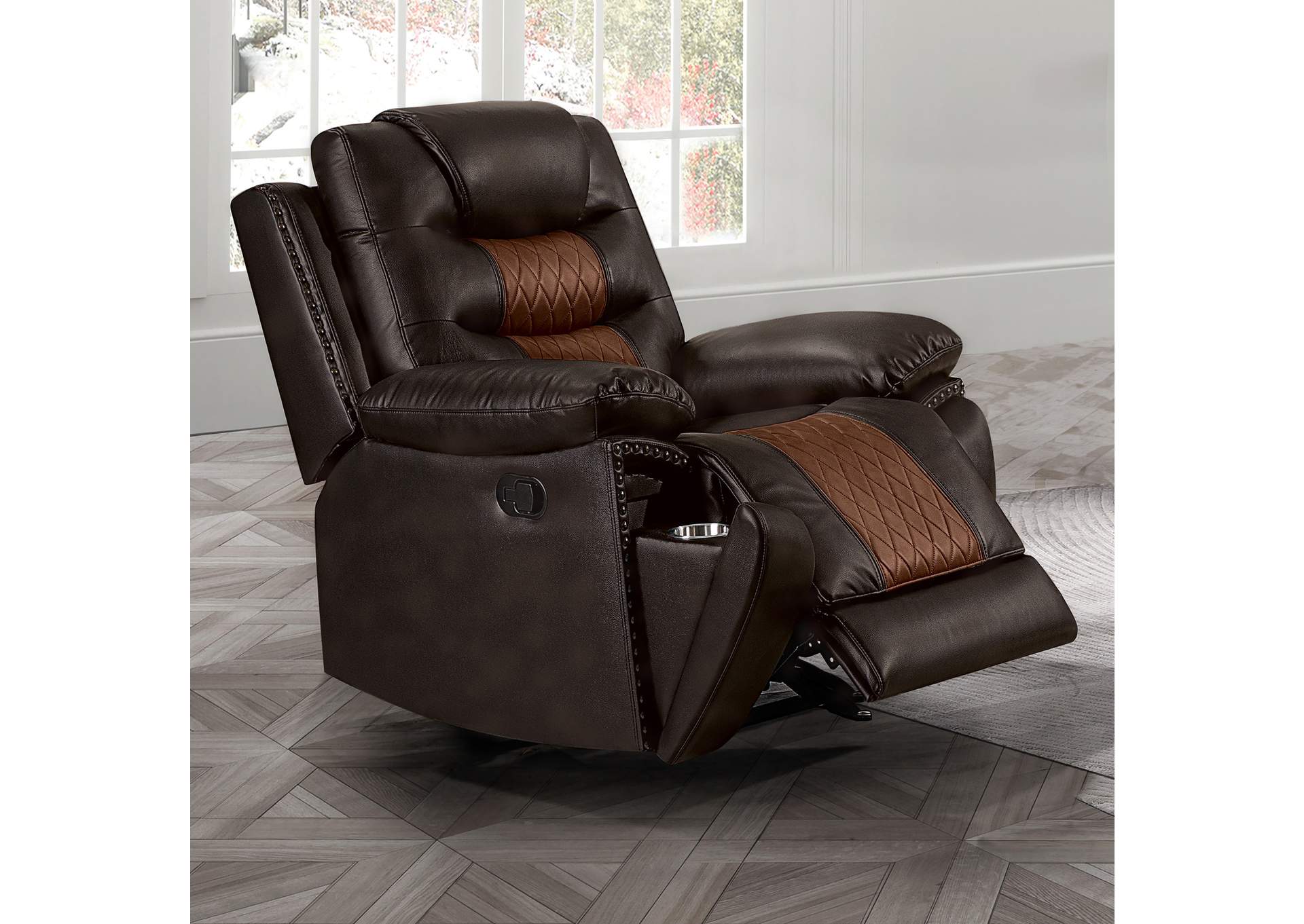 NIKKO MANUAL 3 PIECE - SOFA, LOVESEAT, RECLINING - BROWN