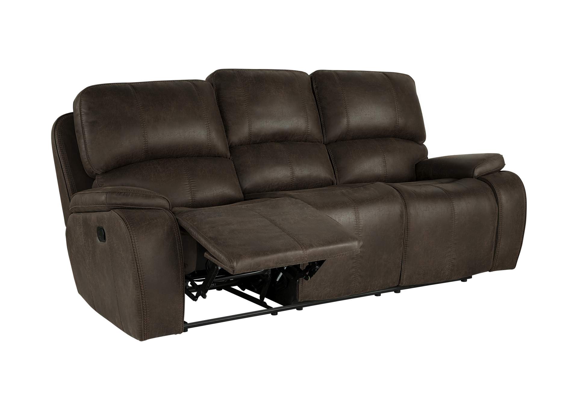 Brookings Sofa With Dual Recliner - Brown