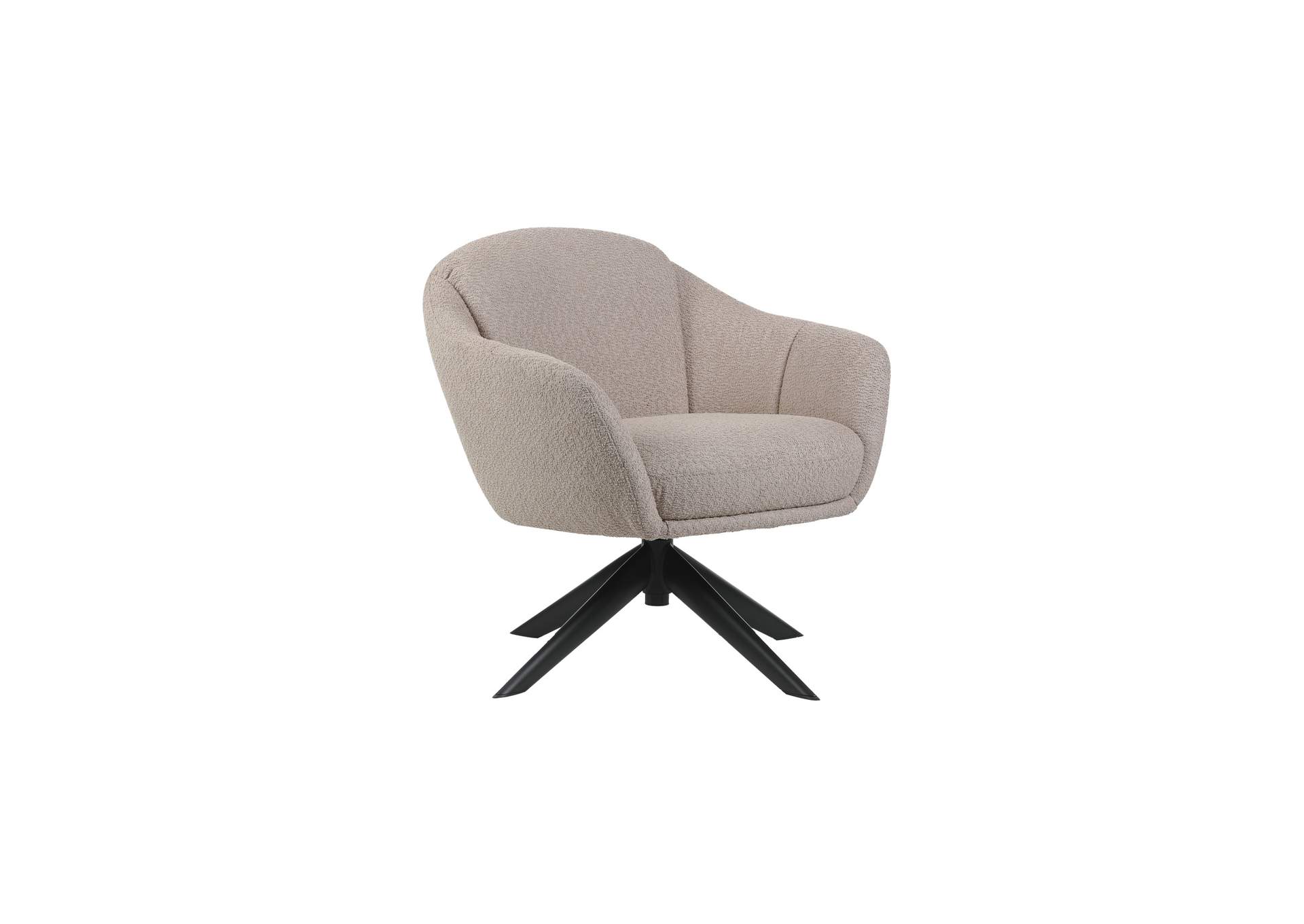 FLEMING TAUPE BOUCLE SWIVEL LOUNGE CHAIR image 1
