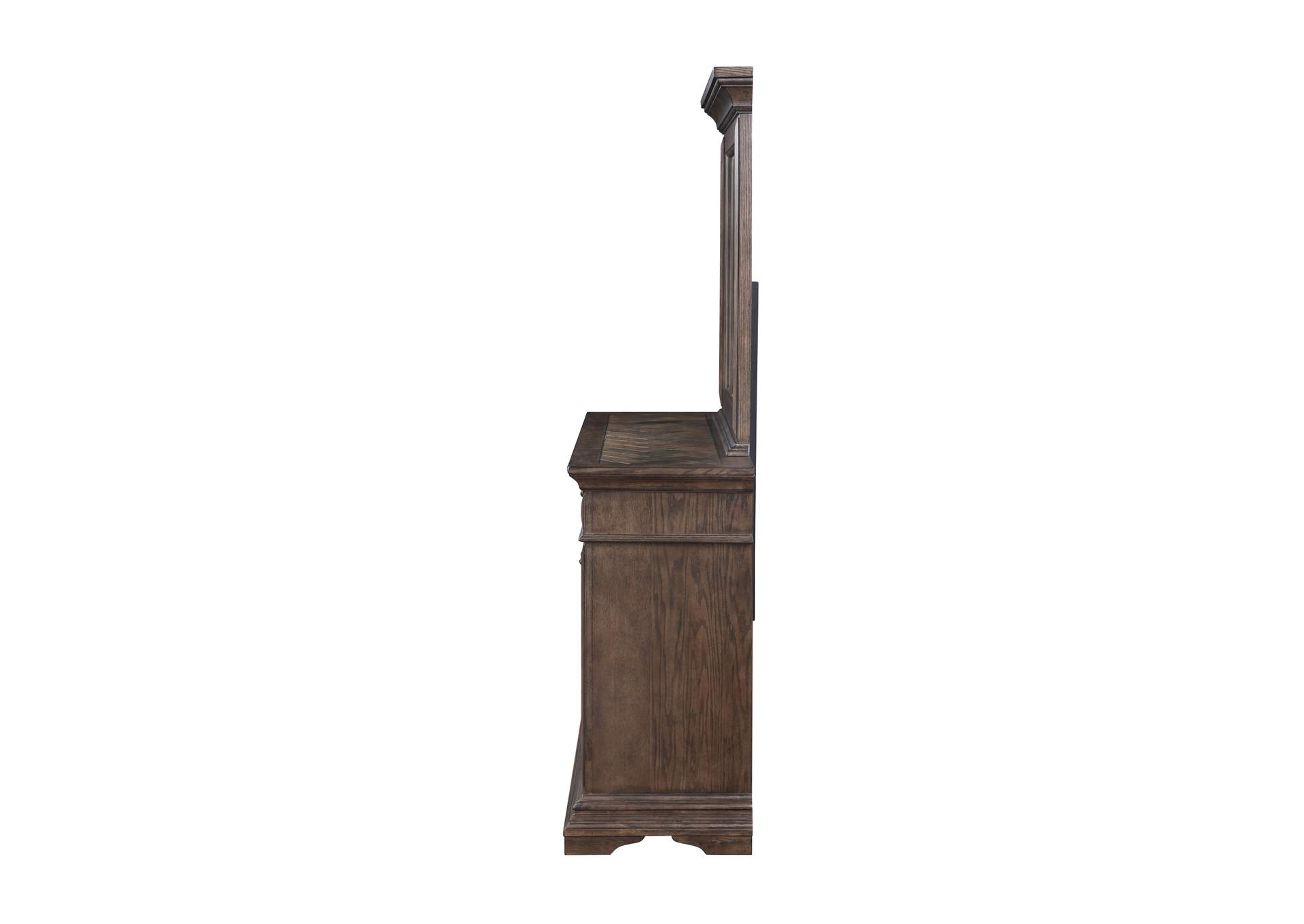 MAR VISTA CALIFORNIA KING 4 PIECE - BED, DRESSER, MIRROR, NIGHTSTAND - WALNUT