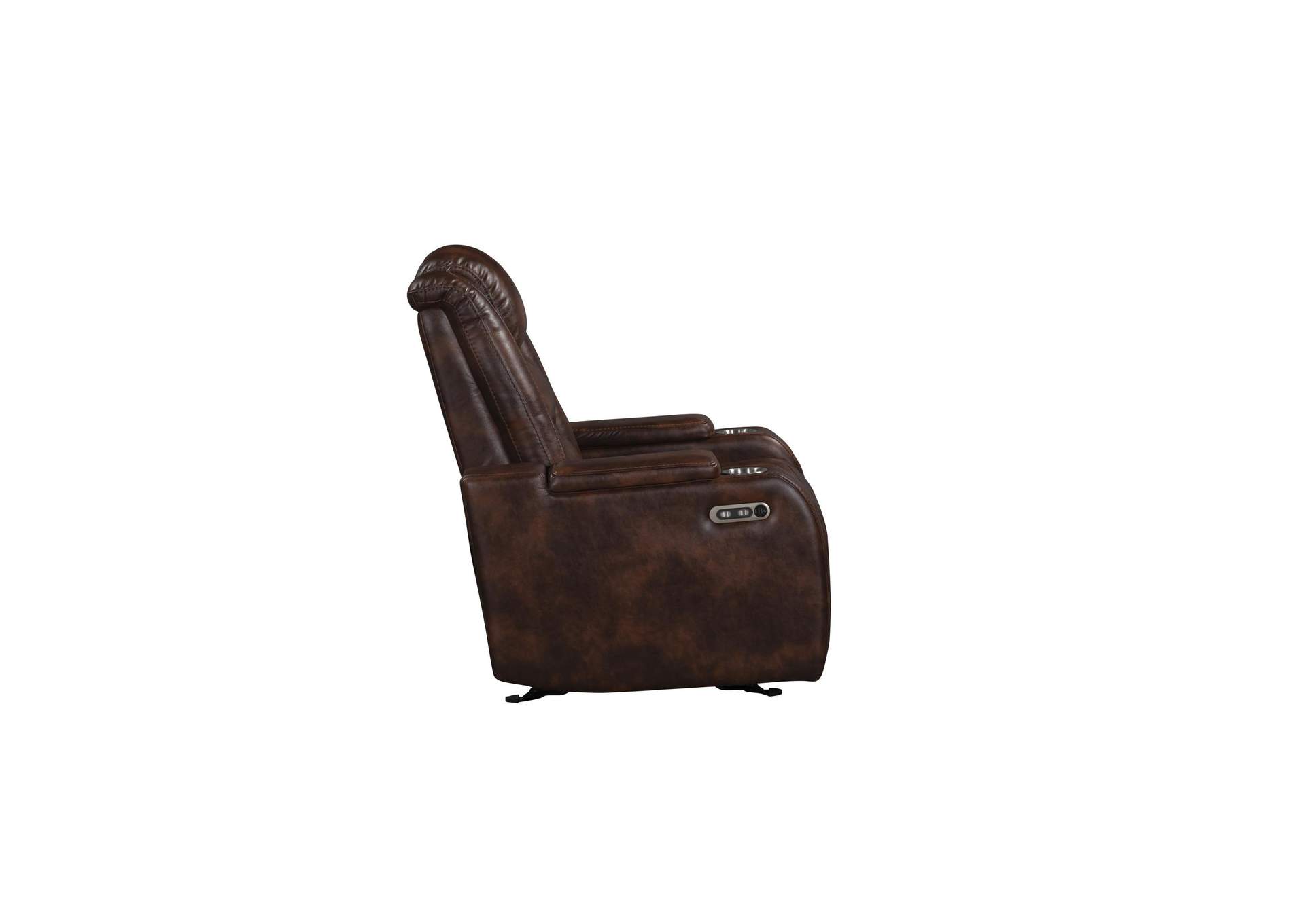 CHESTER GLIDER RECLINER WITH POWER HEAD REST AND FOOT REST - BROWN image 6