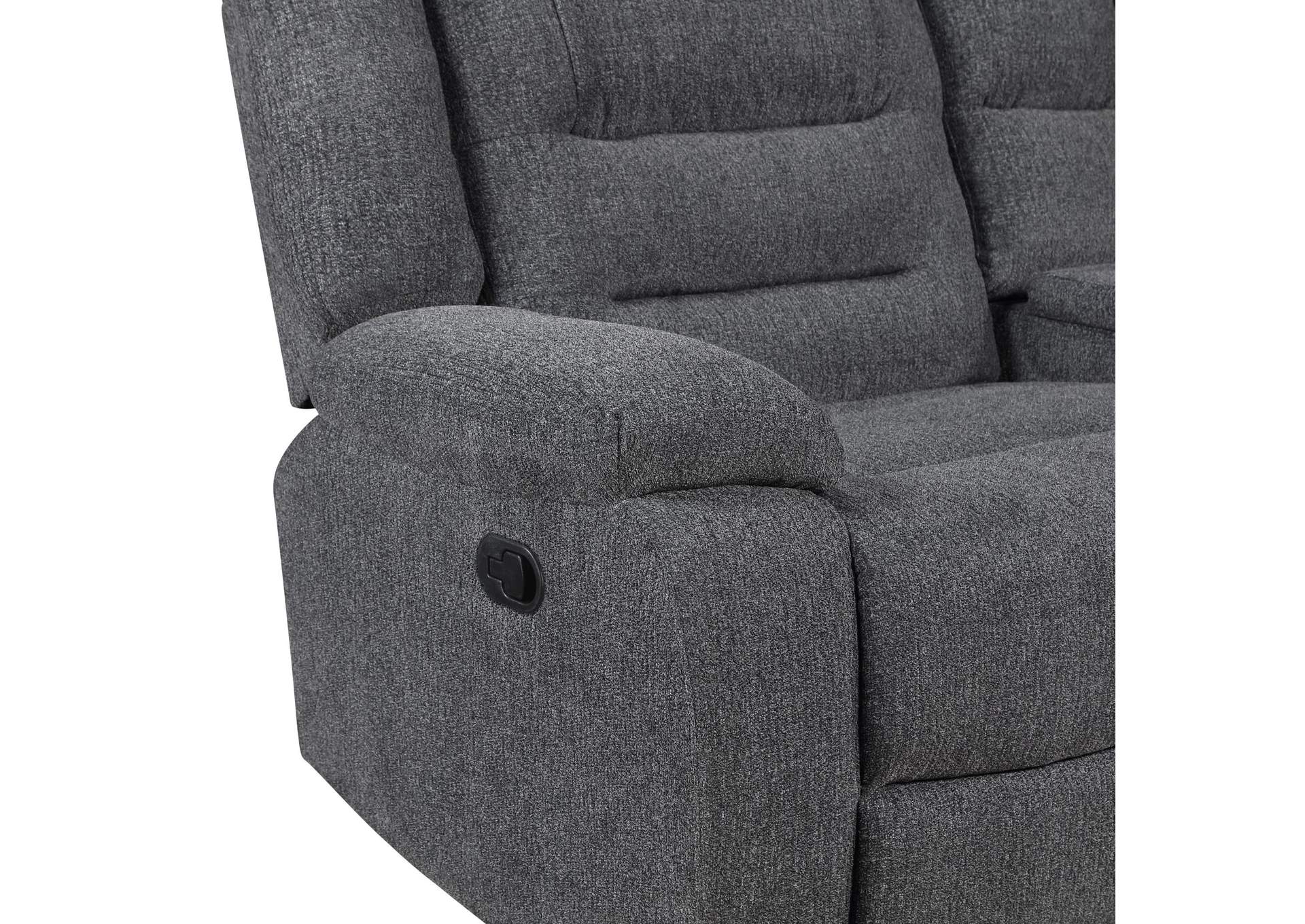 REDONDO LEFT ARM FACING CONSOLE LOVESEAT WITH 2 RECLINERS - DARK - GRAY image 8