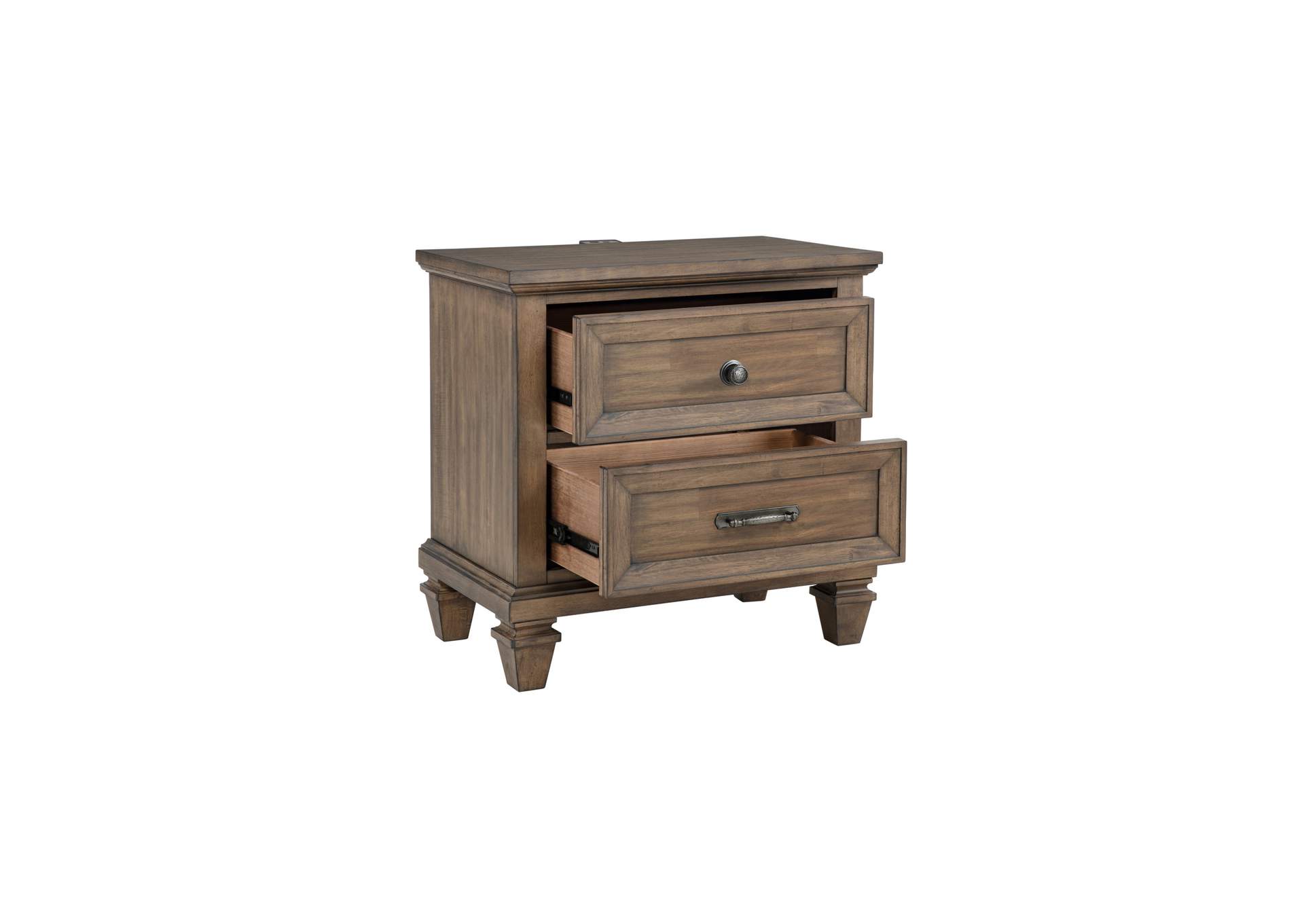 MARIANA NIGHTSTAND WITH USB - VINTAGE MOCHA