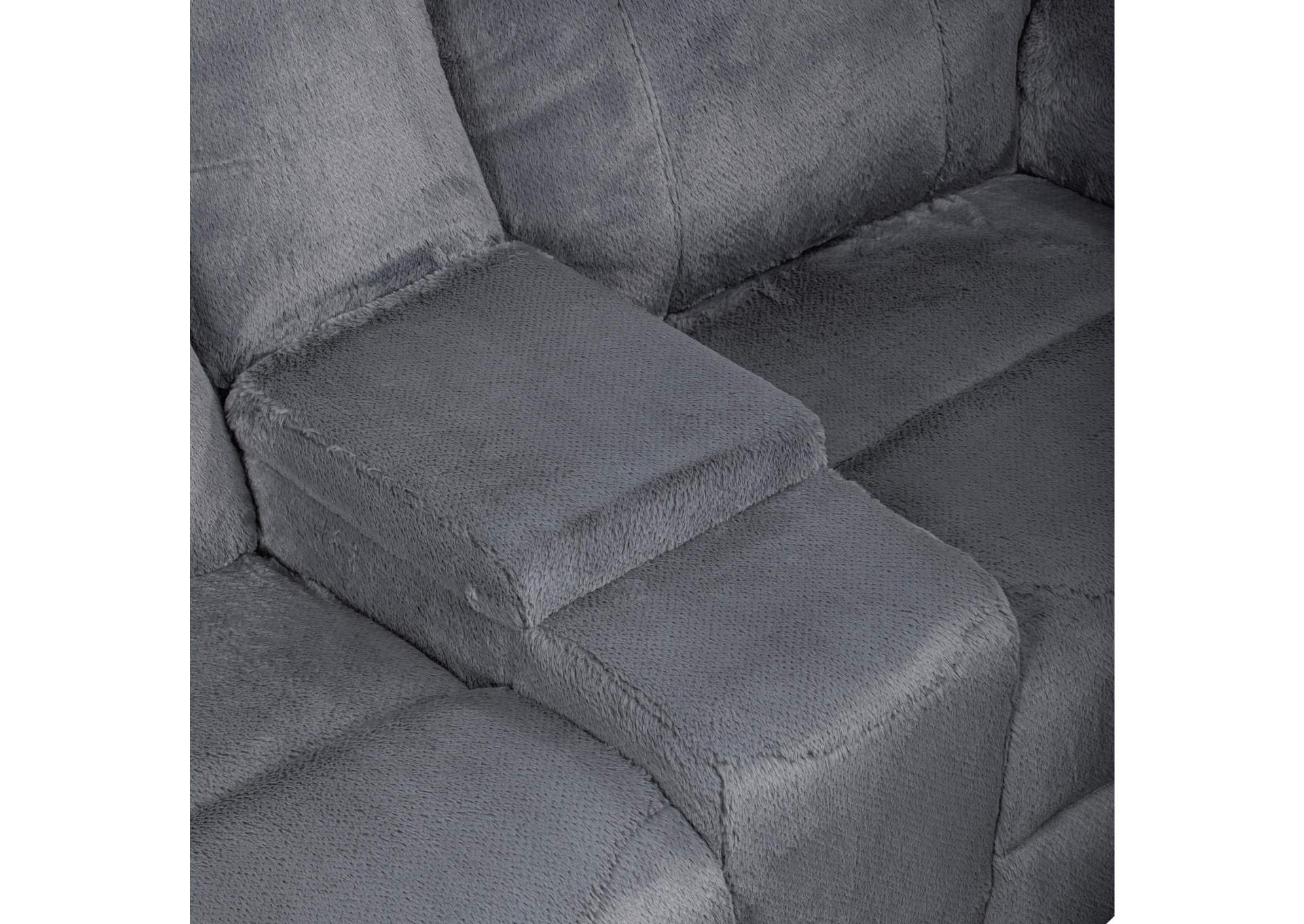 TEDDY RIGHT ARM FACING CONSOLE LOVESEAT WITH ONE POWER HEAD REST AND FOOT REST - GRAY image 9