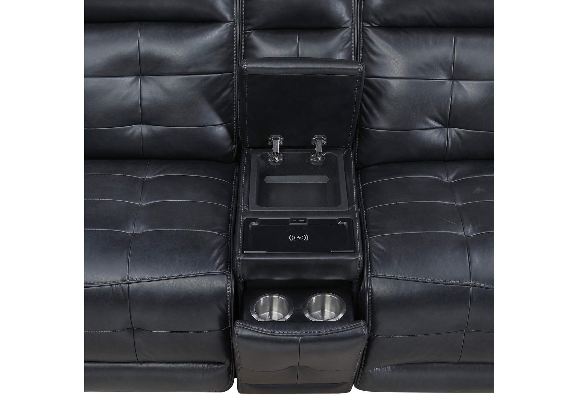 WARNER LEFT ARM FACING CONSOLE LOVESEAT WITH 2 POWER FOOT REST AND HEAD REST - BLACK image 8