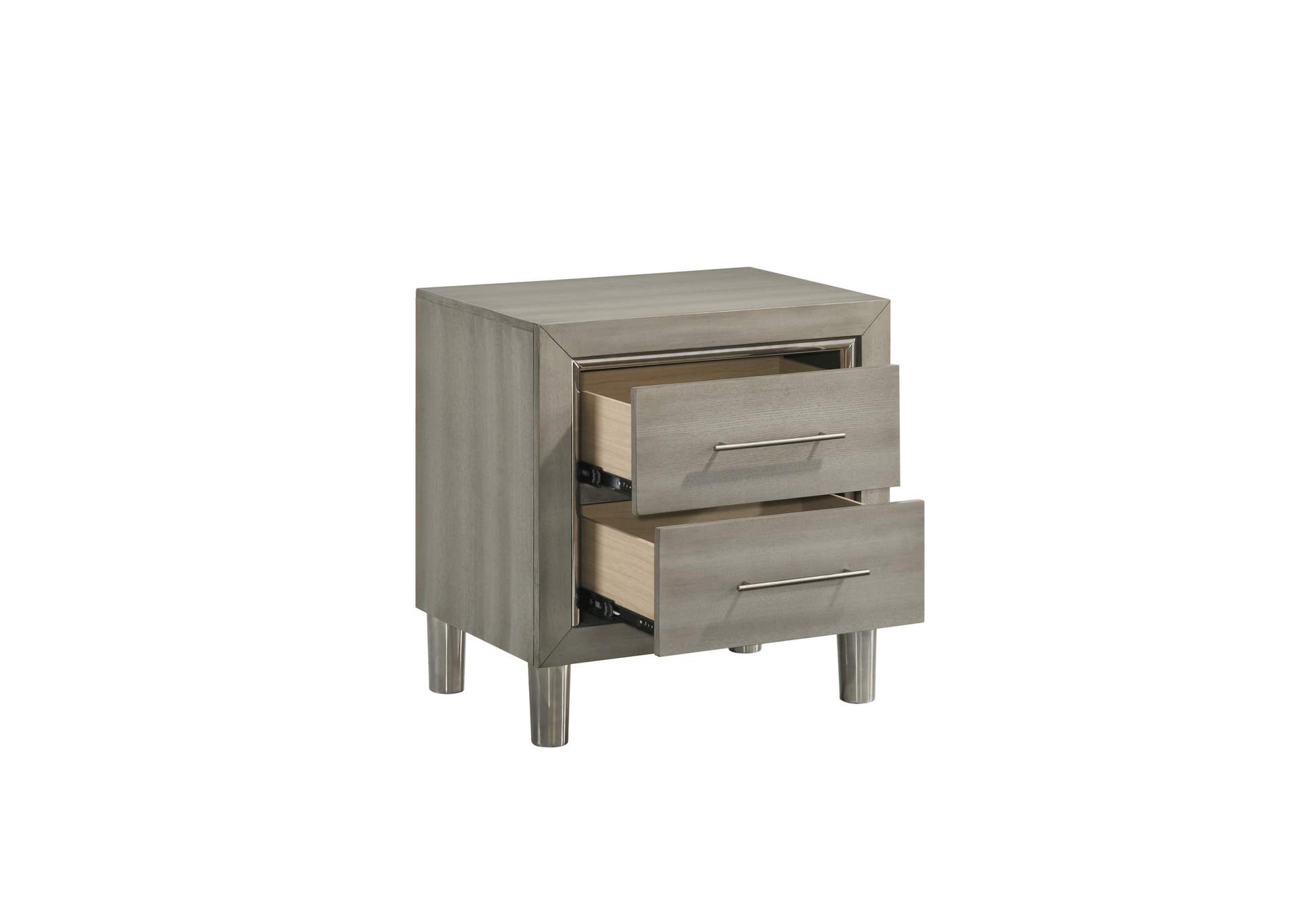 LENNOX 2 DRAWER NIGHTSTAND - GRAY image 4