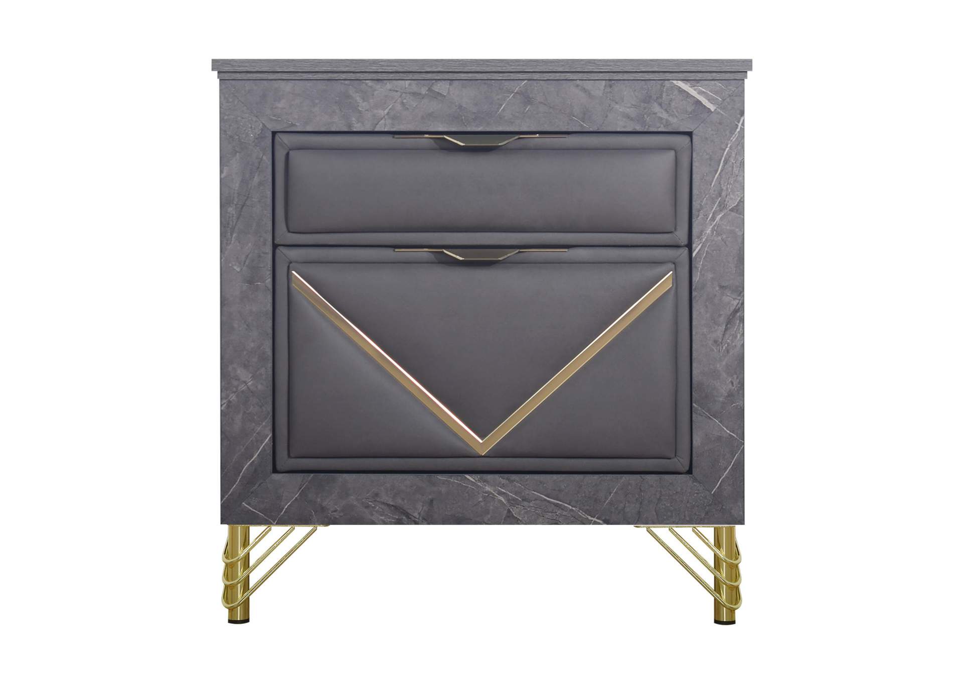 SYMMETRY 2 DRAWER NIGHTSTAND - CHARCOAL image 3