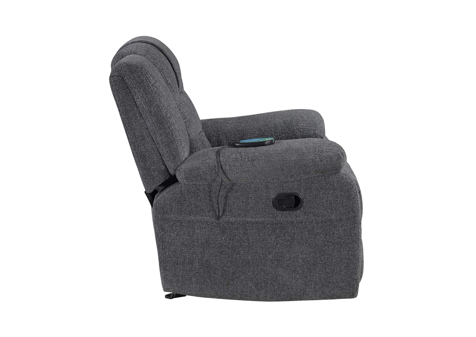 REDONDO GLIDER RECLINER WITH HEAT AND MASSAGE - DARK - GRAY image 6